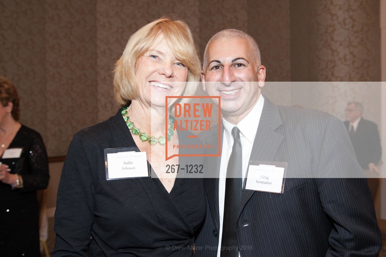 Judie Johnson, Greg Sempadian, USF Alumni Awards Gala, Fairmont Hotel. San Francisco, California, May 25th, 2016, Photo #267-1232 Judie Johnson, Greg Sempadian, Photo #267-1232