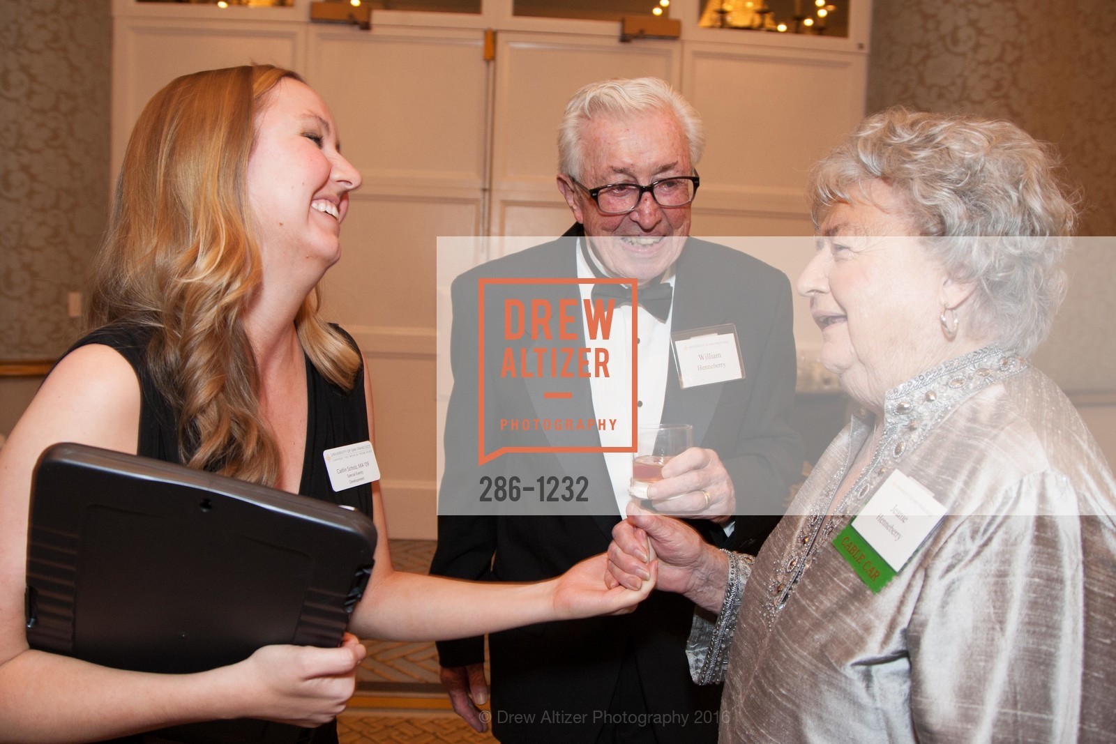 Caitlin Scholz, William Henneberry, Jeanie Henneberry, USF Alumni Awards Gala, Fairmont Hotel. San Francisco, California, May 25th, 2016, Photo #286-1232 Caitlin Scholz, William Henneberry, Jeanie Henneberry, Photo #286-1232