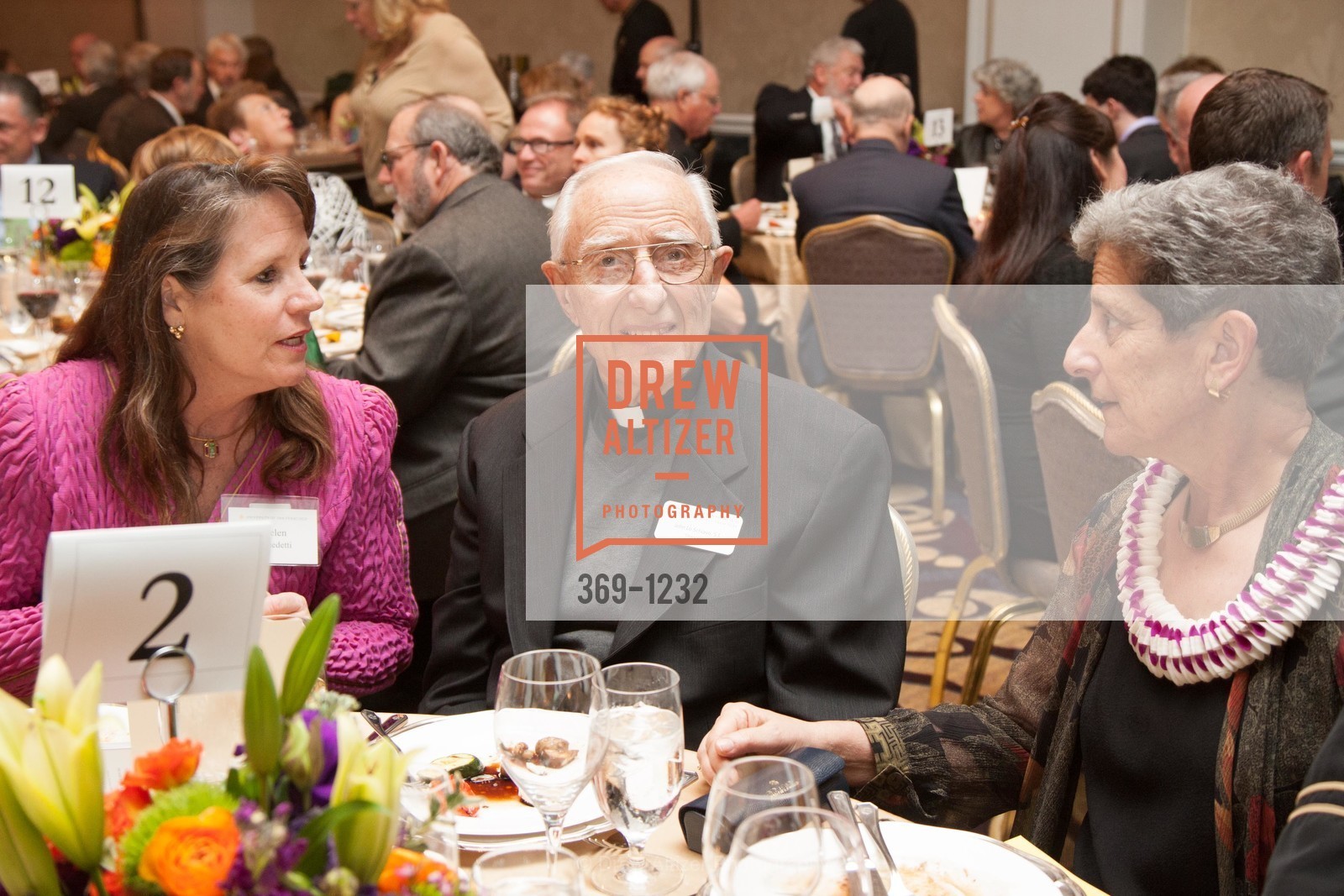 Helen Benedetti, Father John LoSchiavo, Annette Anton, USF Alumni Awards Gala, Fairmont Hotel. San Francisco, California, May 25th, 2016, Photo #369-1232 Helen Benedetti, Father John LoSchiavo, Annette Anton, Photo #369-1232