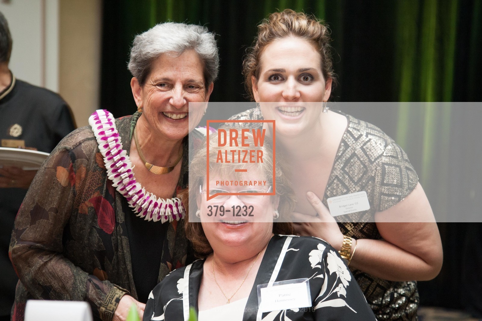 Annette Anton, Pattie Hennessey, Bridget Lane, USF Alumni Awards Gala, Fairmont Hotel. San Francisco, California, May 25th, 2016, Photo #379-1232 Annette Anton, Pattie Hennessey, Bridget Lane, Photo #379-1232
