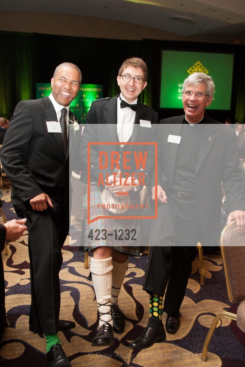 Preston Walton, Chris Anderson, Father Stephen Privett, USF Alumni Awards Gala, Fairmont Hotel. San Francisco, California, May 25th, 2016, Photo #423-1232 Preston Walton, Chris Anderson, Father Stephen Privett, Photo #423-1232