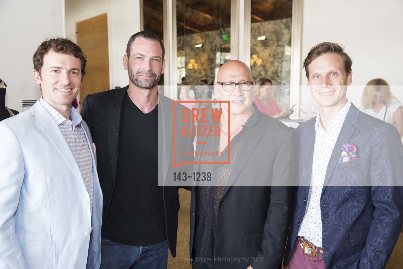Justin McBaine, Brian Pearlman, Carmen Marc Valvo, Luke Willis, Inside Anne's Closet 2016, Rosewood Sand Hill, June 1st, 2016, Photo #143-1238 Justin McBaine, Brian Pearlman, Carmen Marc Valvo, Luke Willis, Photo #143-1238