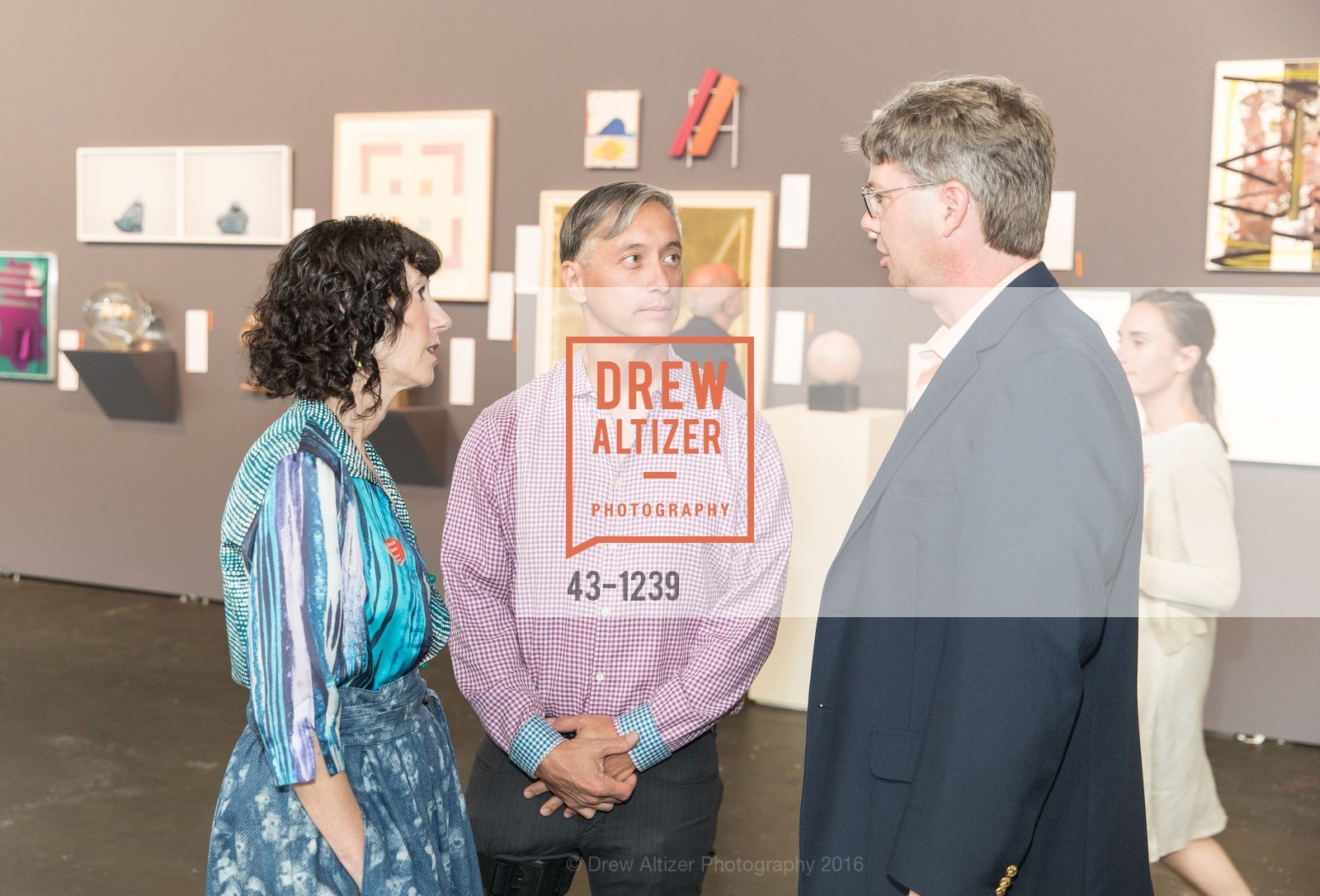 Drusie Davis, Jim Davis, David Cullinan, Headlands Benefit Art Auction 2016, Festival Pavilion at Fort Mason Center for Arts and Culture, June 1st, 2016, Photo #43-1239 Drusie Davis, Jim Davis, David Cullinan, Photo #43-1239