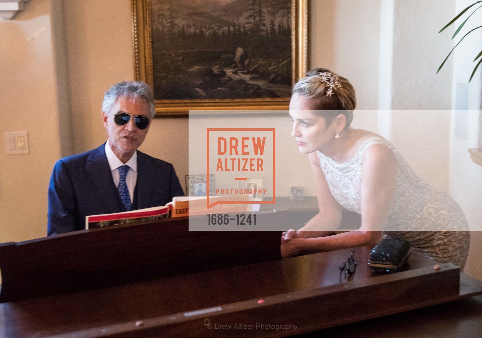 Andrea Bocelli, Sharon Stone, 2016 Hotbed Benefit: Le Cirque du Nuit, Private Residence, Photo #1686-1241 Andrea Bocelli, Sharon Stone, Photo #1686-1241