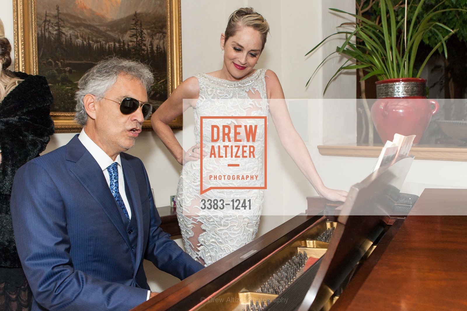 Andrea Bocelli, Sharon Stone, 2016 Hotbed Benefit: Le Cirque du Nuit, Private Residence, Photo #3383-1241 Andrea Bocelli, Sharon Stone, Photo #3383-1241