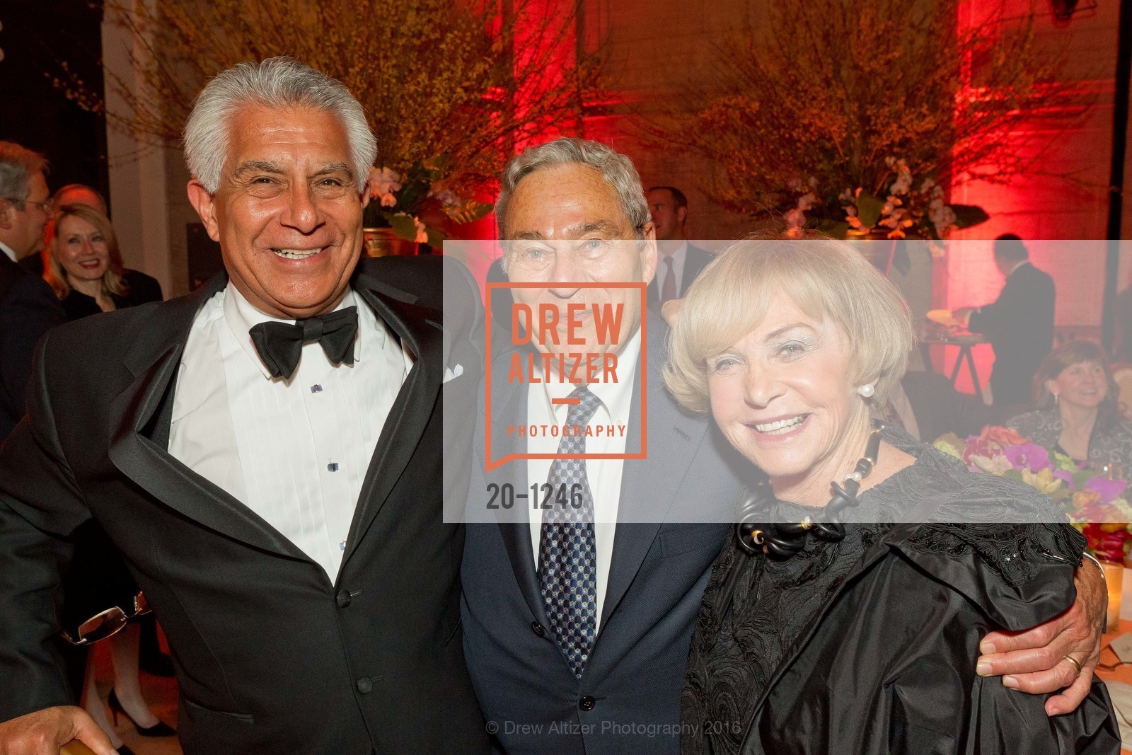 Sergio Arroyo, Dick Rosenberg, Barbar Rosenberg, Koret Foundation Dinner at Asian Art Museum, Asian Art Museum. San Francisco, California, June 3rd, 2016, Photo #20-1246 Sergio Arroyo, Dick Rosenberg, Barbar Rosenberg, Photo #20-1246