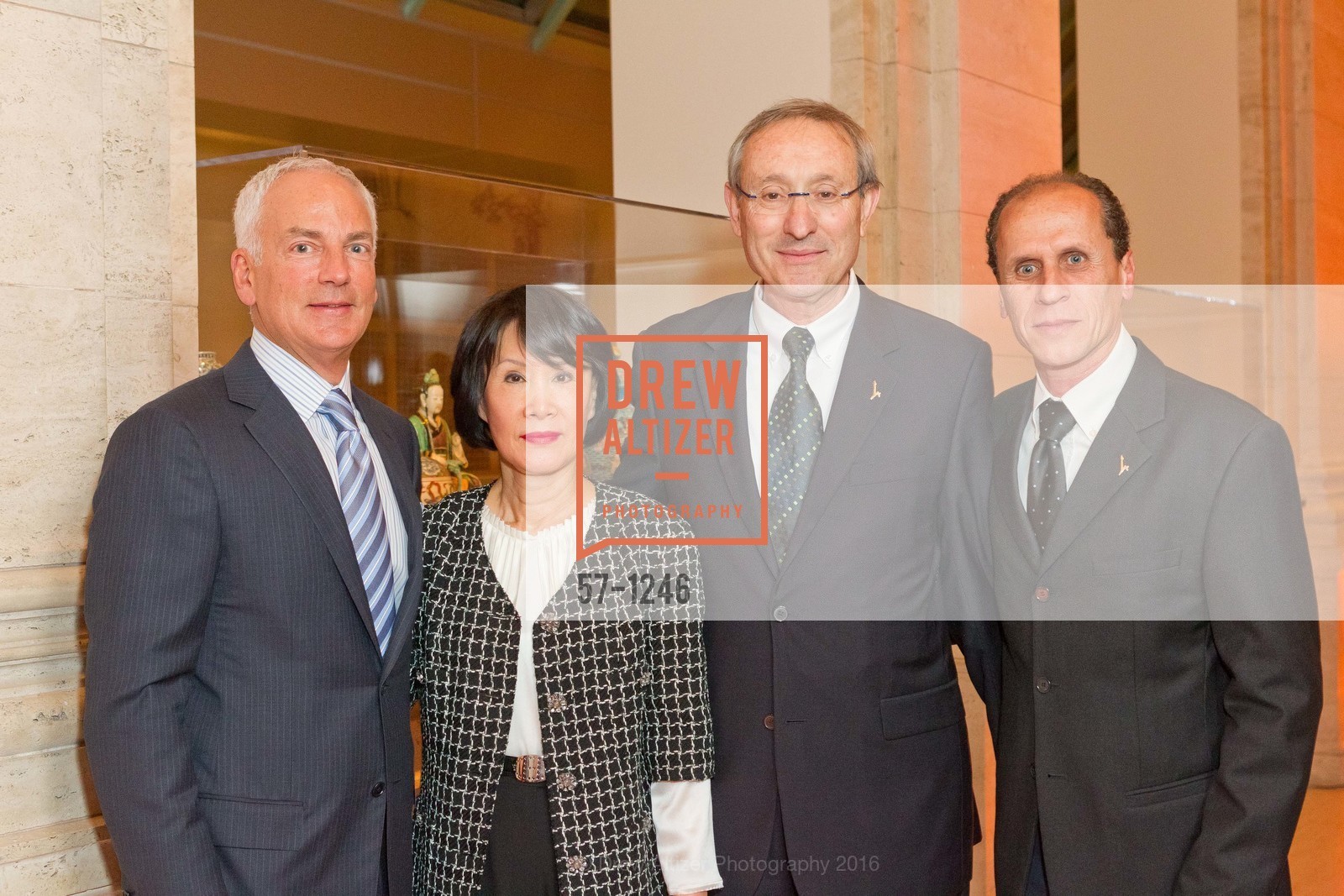 Jeff Farber, Susan Koret, Menahem Ben-Sasson, Koret Foundation Dinner at Asian Art Museum, Asian Art Museum. San Francisco, California, June 3rd, 2016, Photo #57-1246 Jeff Farber, Susan Koret, Menahem Ben-Sasson, Photo #57-1246