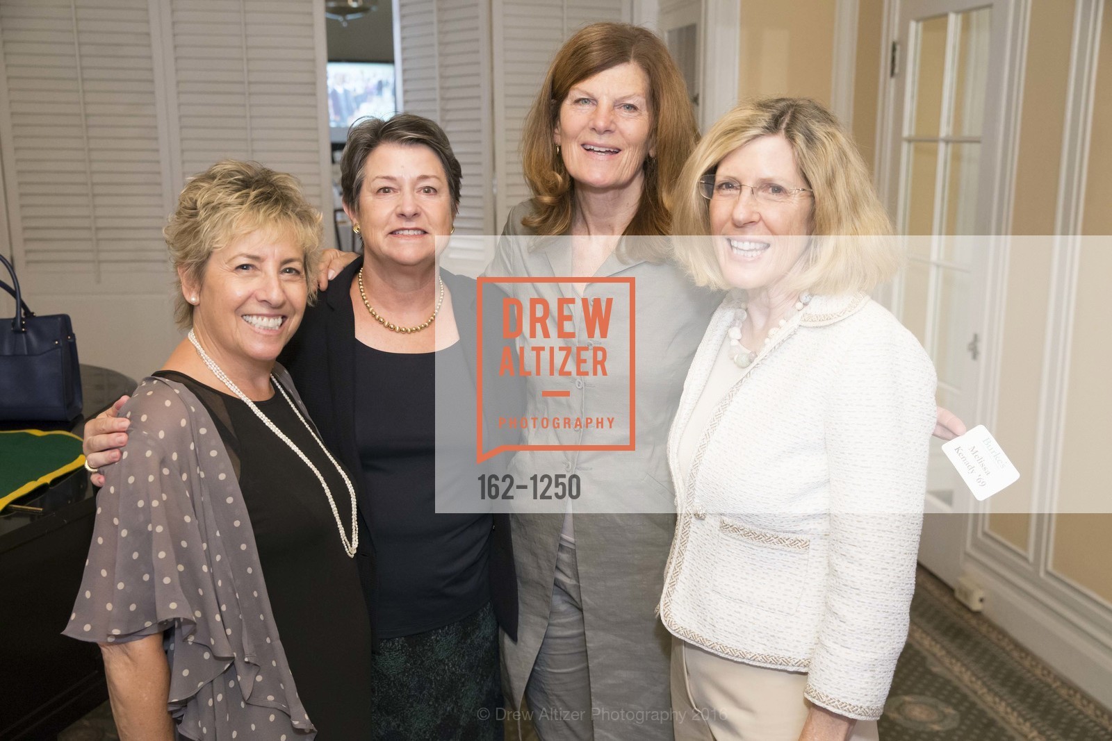 Nancy Cherney, Laurie Mettier Hill, Melissa Kenady, Nancy Evers Kirwan, Burke's Alumnae Luncheon, Metropolitan Club. 640 Sutter Street, San Francisco, June 3rd, 2016, Photo #162-1250 Nancy Cherney, Laurie Mettier Hill, Melissa Kenady, Nancy Evers Kirwan, Photo #162-1250