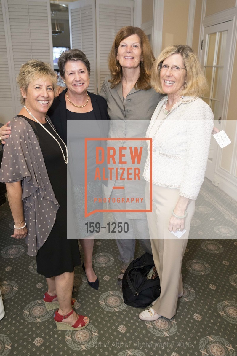 Nancy Cherney, Laurie Mettier Hill, Melissa Kenady, Nancy Evers Kirwan, Burke's Alumnae Luncheon, Metropolitan Club. 640 Sutter Street, San Francisco, June 3rd, 2016, Photo #159-1250 Nancy Cherney, Laurie Mettier Hill, Melissa Kenady, Nancy Evers Kirwan, Photo #159-1250