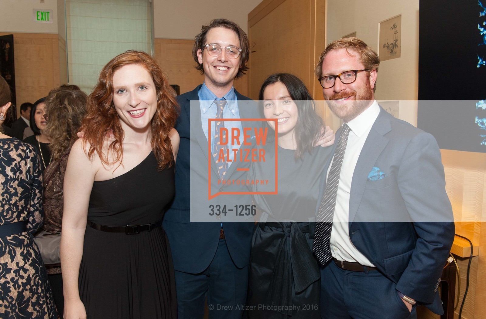 Jennifer Rosenthal, Philip Williams, Claire Vinson, Andrew Rosenthal, The Asian Art Museum Honors Their Unsung Heroes, Asian Art Museum, The Peterson Room. 200 Larkin St, June 7th, 2016, Photo #334-1256 Jennifer Rosenthal, Philip Williams, Claire Vinson, Andrew Rosenthal, Photo #334-1256