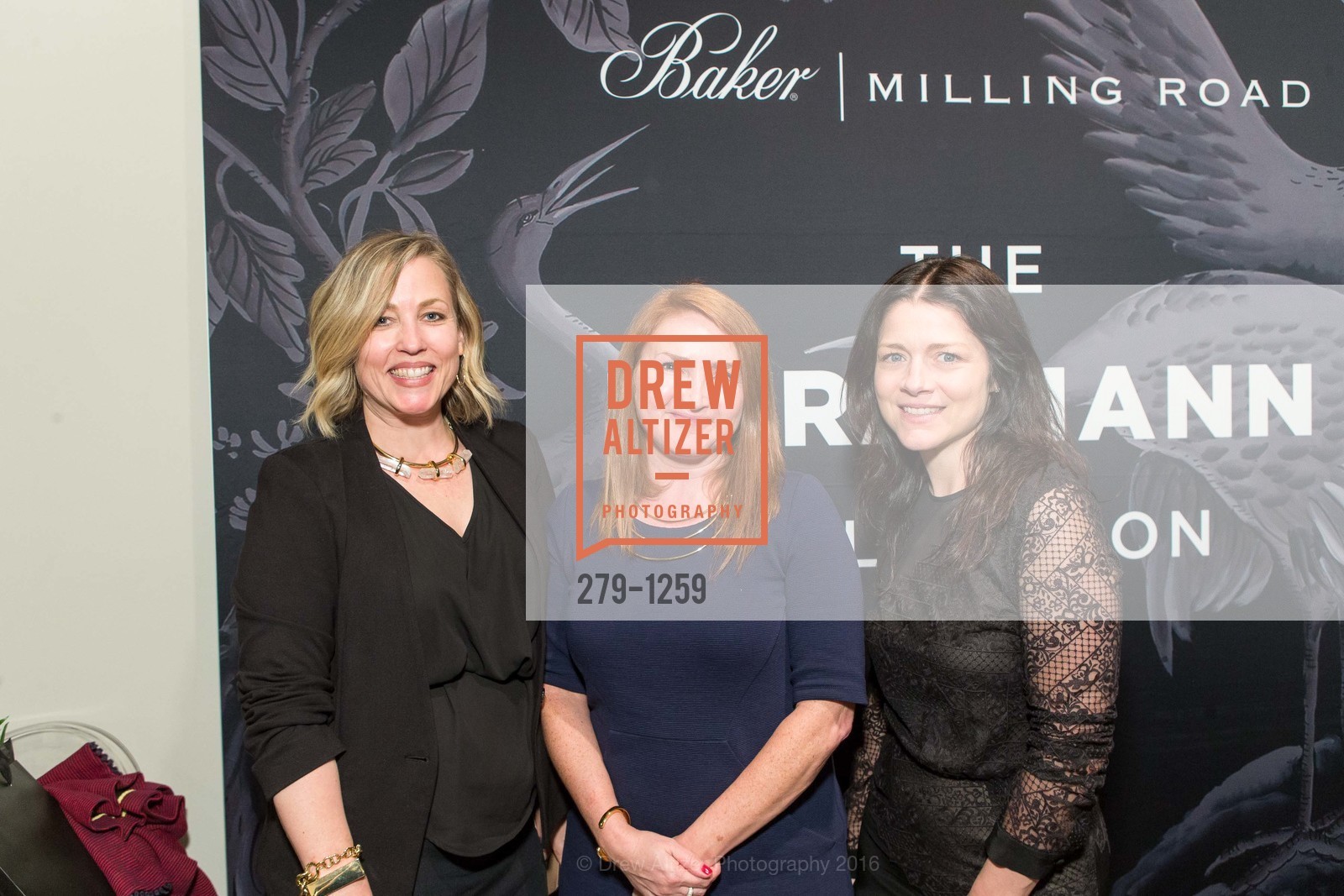Dawn Carlson, Carol Perry, Kara Mann, Kara Mann Collection for Baker | Milling Road Private Dinner, Baker San Francisco. San Francisco Designer Center, Suite 410, June 8th, 2016, Photo #279-1259 Dawn Carlson, Carol Perry, Kara Mann, Photo #279-1259