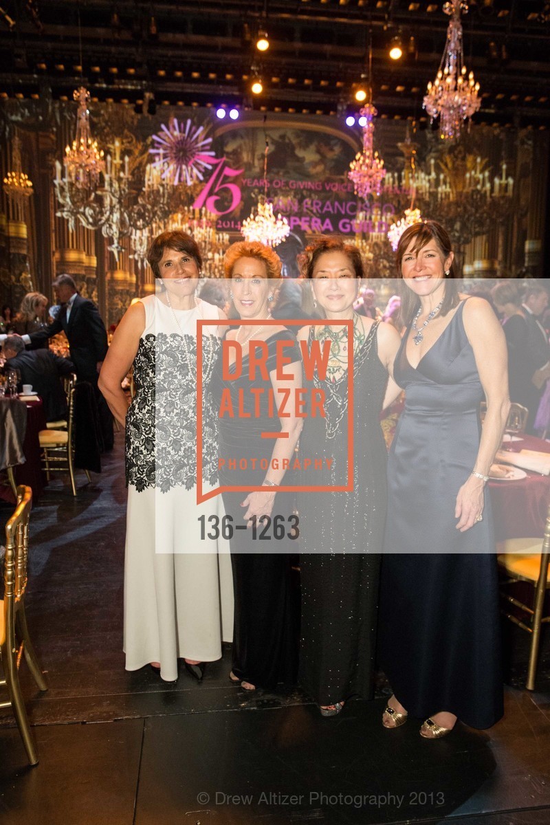 Barbara Shragge, Amy Millman, Olivia Decker, Leigh Wasson, Holiday Dinner on the Opera House Stage, War Memorial Opera House. San Francisco, California, December 2nd, 2013, Photo #136-1263 Barbara Shragge, Amy Millman, Olivia Decker, Leigh Wasson, Photo #136-1263