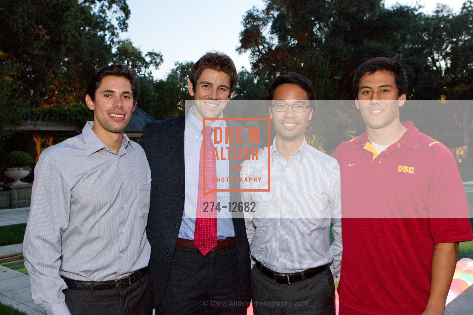 Max Rosendin, Dan DeVall, Bryan Bui, Andrew Chen, USC Marshall School of Business Goldman Benefit Reception & Dinner, US, October 8th, 2010, Photo #274-12682 Max Rosendin, Dan DeVall, Bryan Bui, Andrew Chen, Photo #274-12682