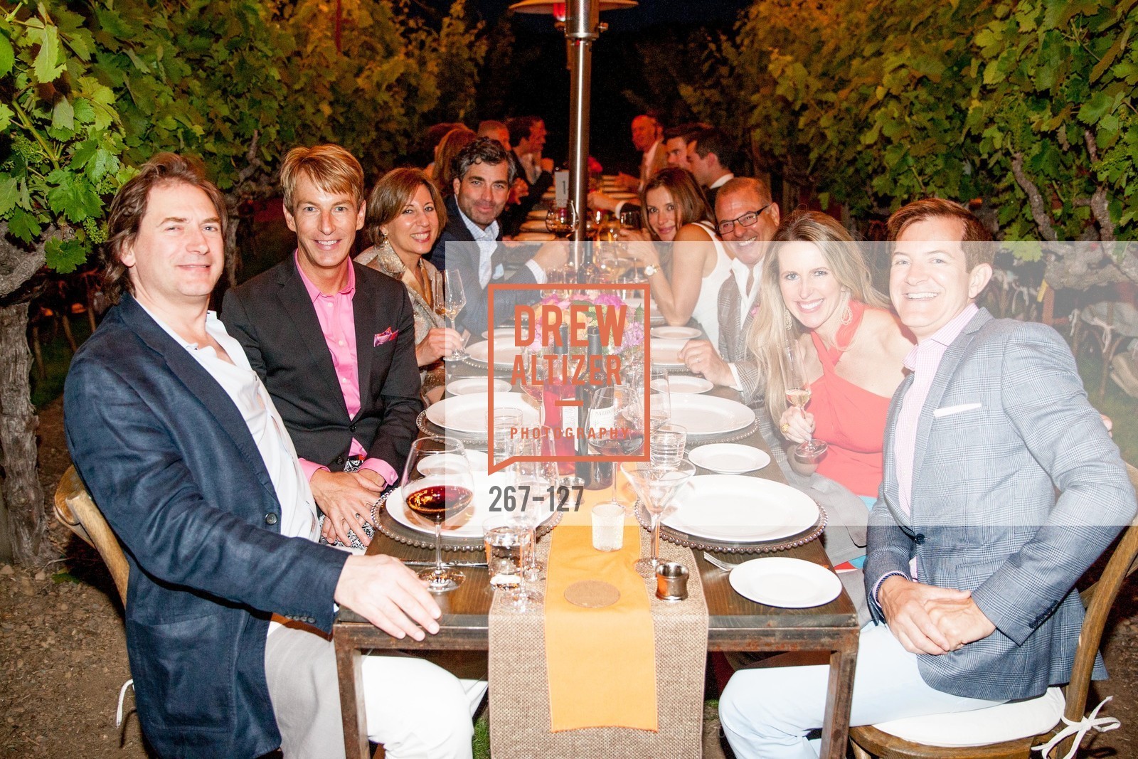 Rick Gerber, Jack Calhoun, Keith Ross, Claudia Ross, Steve Diglio, Audrey Gerber, Trent Norris, An Evening in the Vineyard hosted by JACK CALHOUN & TRENT NORRIS, Jack Calhoun & Trent Norris Vineyard. 3393 Dry Creek Road, Healdsburg CA 95448, May 22nd, 2015,Drew Altizer, Drew Altizer Photography, full-service event agency, private events, San Francisco photographer, photographer California