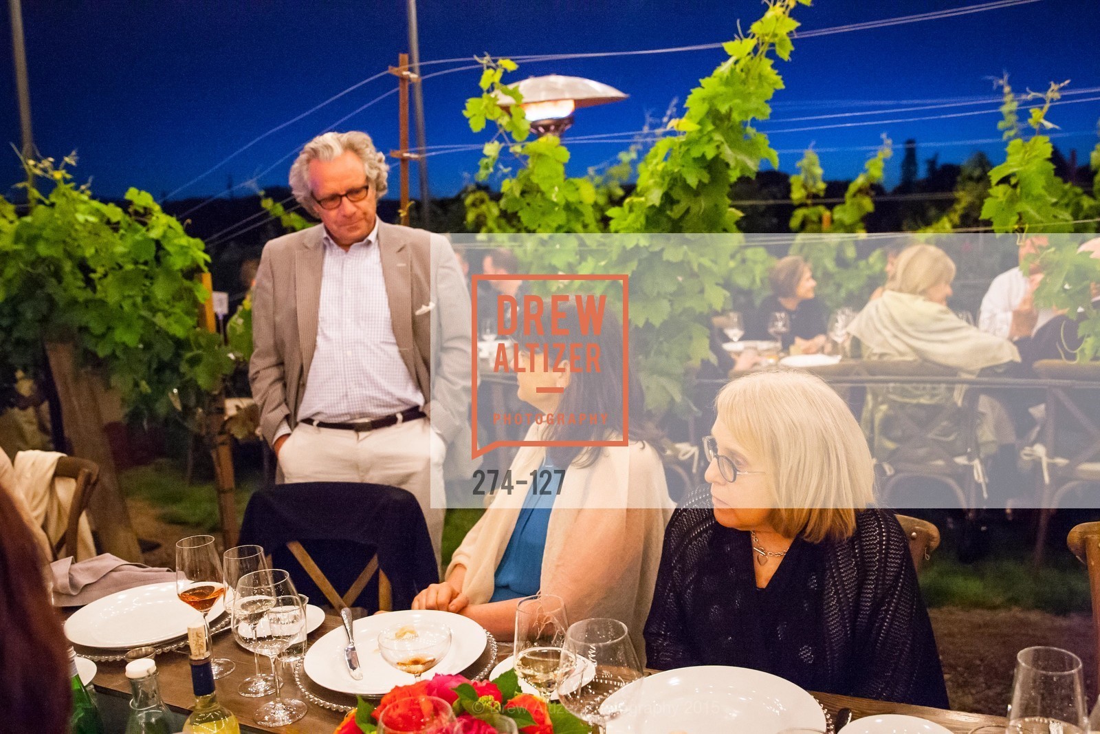 Peter Allen, Luanne Calvert, An Evening in the Vineyard hosted by JACK CALHOUN & TRENT NORRIS, Jack Calhoun & Trent Norris Vineyard. 3393 Dry Creek Road, Healdsburg CA 95448, May 22nd, 2015,Drew Altizer, Drew Altizer Photography, full-service agency, private events, San Francisco photographer, photographer california
