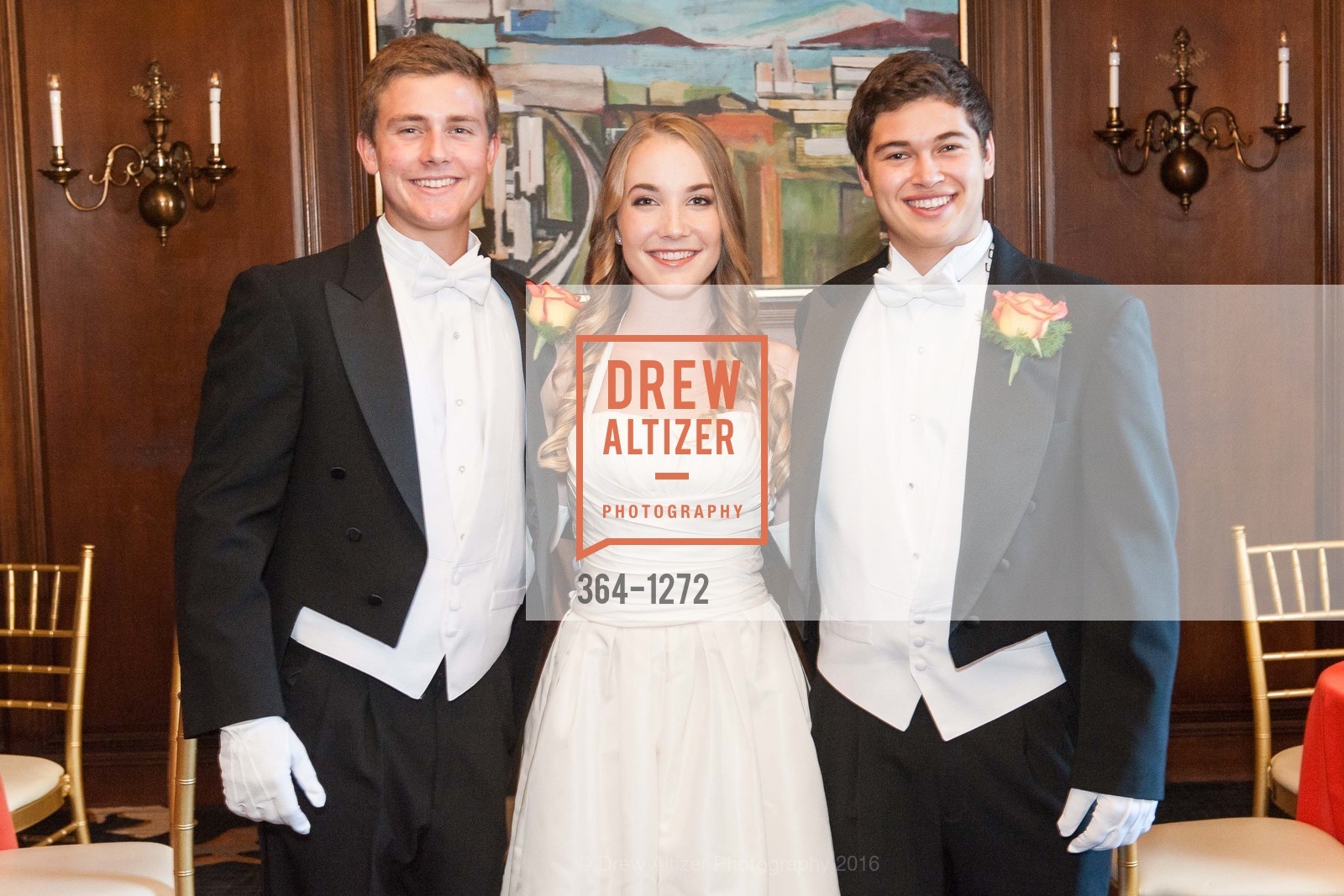 Lane Leschly, Renee Noelle Girard, Ben Werdegar, San Francisco Debutante Ball 2016, US. St. Francisco Hotel, June 18th, 2016, Photo #364-1272 Lane Leschly, Renee Noelle Girard, Ben Werdegar, Photo #364-1272