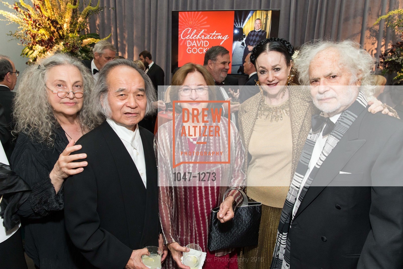Ree Kaneko, Jun Kaneko, Alice Corning, Laurie Samitaur-Smith, Frederick Samitaur-Smith, San Francisco Opera Celebrates David Gockley, US. 301 Van Ness Ave, June 16th, 2016, Photo #1047-1273 Ree Kaneko, Jun Kaneko, Alice Corning, Laurie Samitaur-Smith, Frederick Samitaur-Smith, Photo #1047-1273