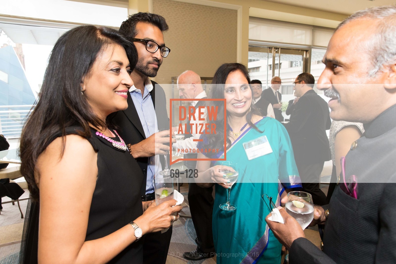 Lata Krishnan, Padmasree Warrior, Rohan Shah, Mohan Warrier, Gucci & Vogue Dinner, Four Seasons San Francisco. Four Seasons San Francisco, May 25th, 2015, Photo #69-128 Lata Krishnan, Padmasree Warrior, Rohan Shah, Mohan Warrier, Photo #69-128