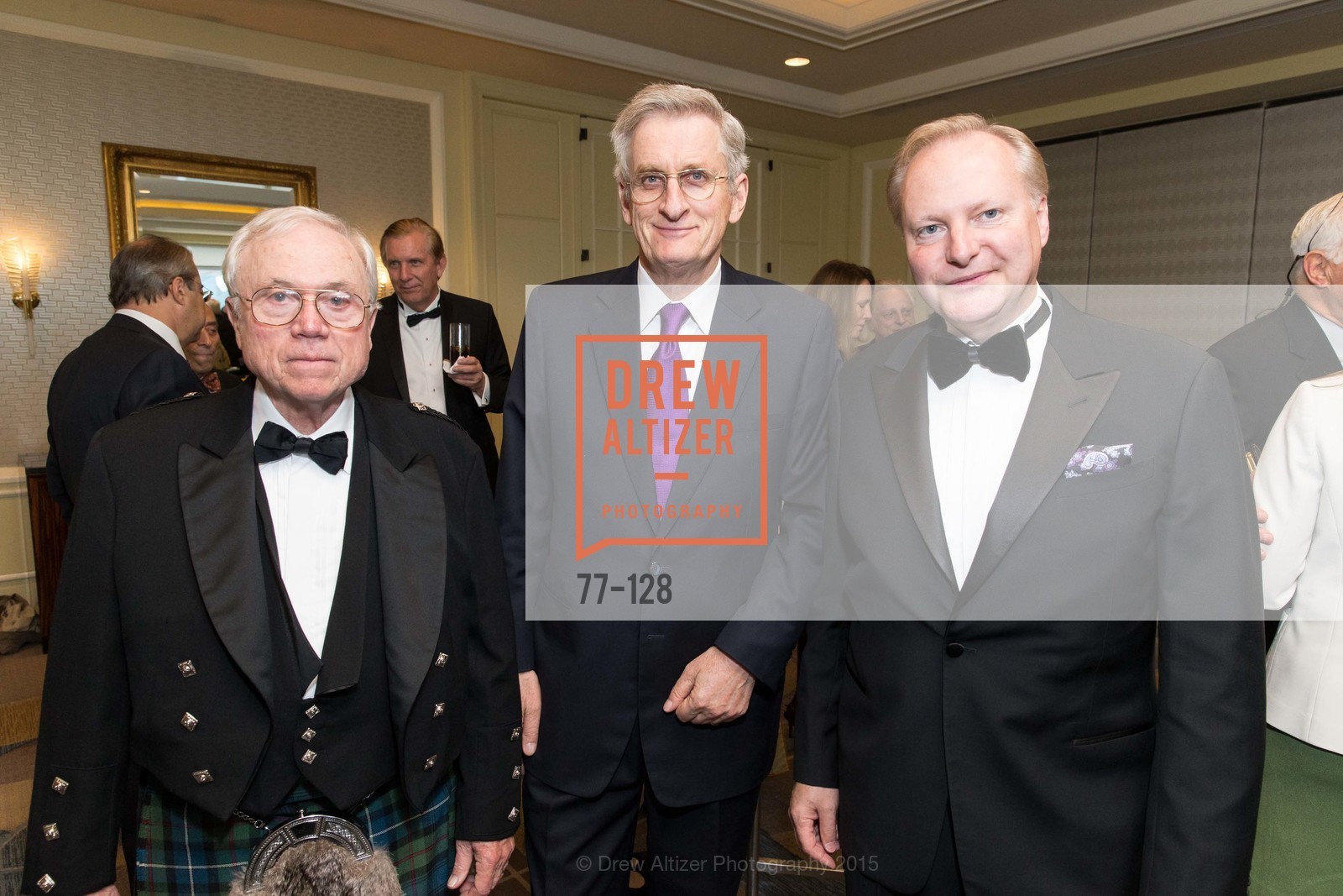 James Robertson, Ruediger Naumann-Etienne, Brian James, Gucci & Vogue Dinner, Four Seasons San Francisco. Four Seasons San Francisco, May 25th, 2015, Photo #77-128 James Robertson, Ruediger Naumann-Etienne, Brian James, Photo #77-128