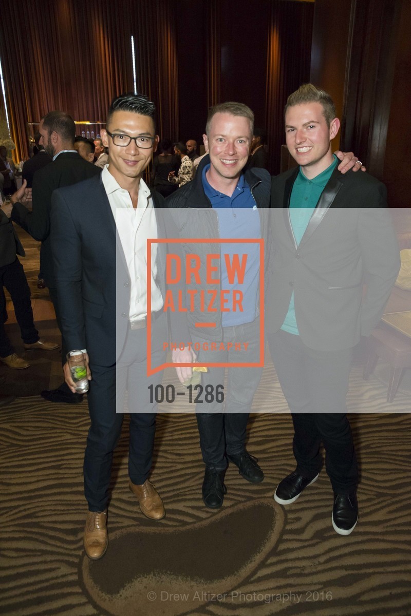 Christopher Wang, Curtis Sperer, Brice Stennick, VIP Pride Party 2016, US. Clift Hotel, June 23rd, 2016, Photo #100-1286 Christopher Wang, Curtis Sperer, Brice Stennick, Photo #100-1286
