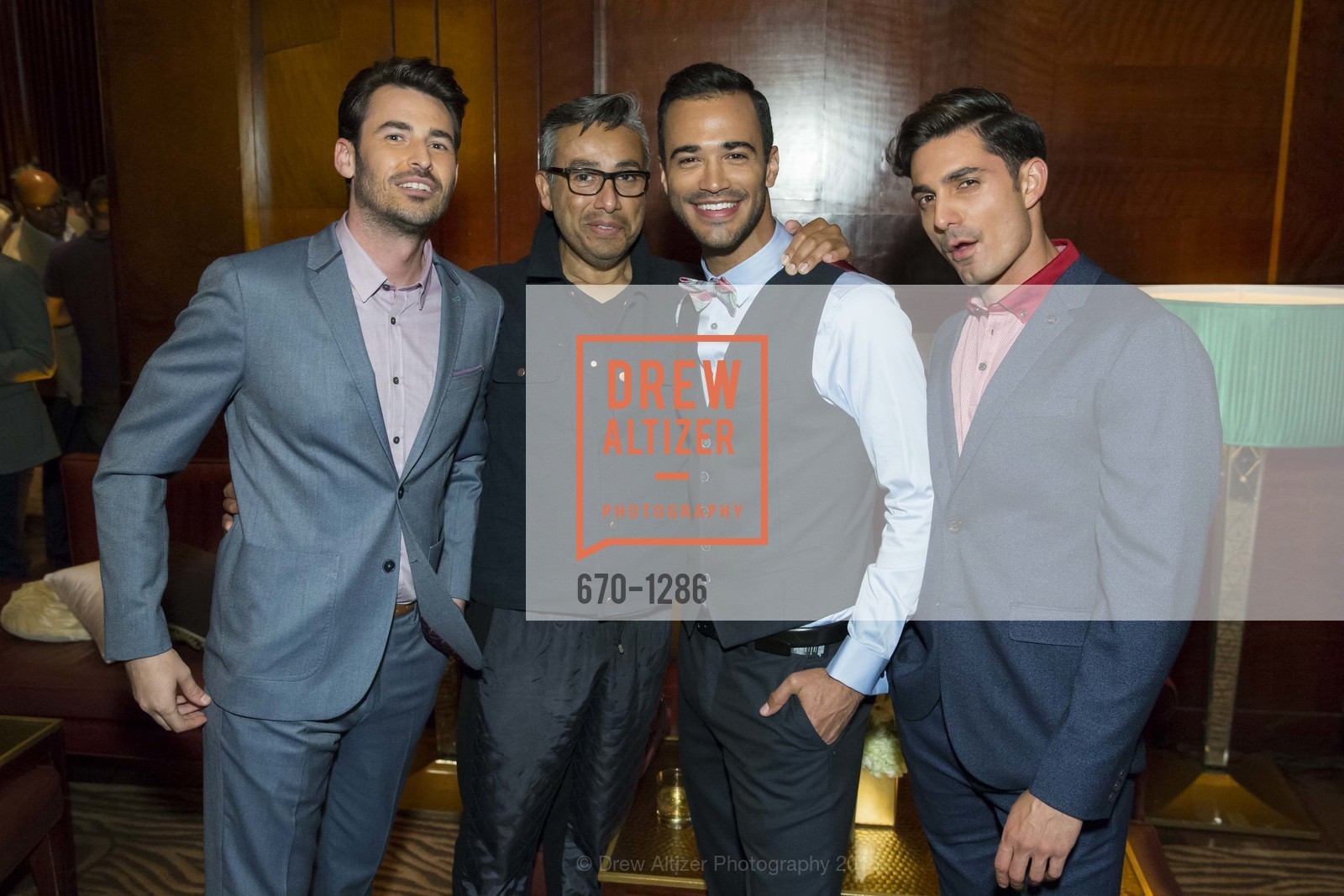 Jordan Venema, Al Lacayo, Justin Clemens, Azir Ofgen, VIP Pride Party 2016, US. Clift Hotel, June 23rd, 2016, Photo #670-1286 Jordan Venema, Al Lacayo, Justin Clemens, Azir Ofgen, Photo #670-1286
