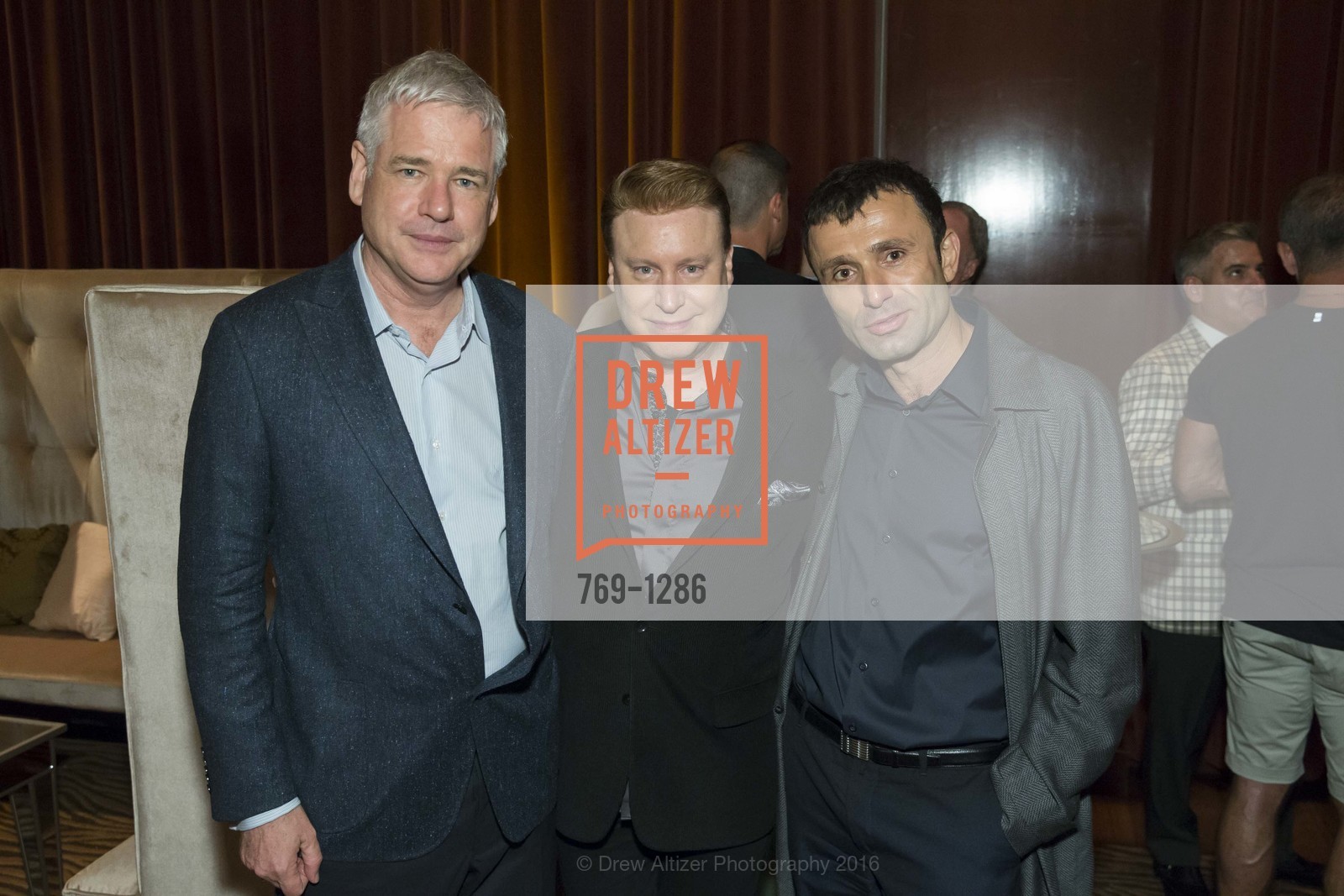 David Costello, Doug Waggener, Luca Matureli, VIP Pride Party 2016, US. Clift Hotel, June 23rd, 2016, Photo #769-1286 David Costello, Doug Waggener, Luca Matureli, Photo #769-1286
