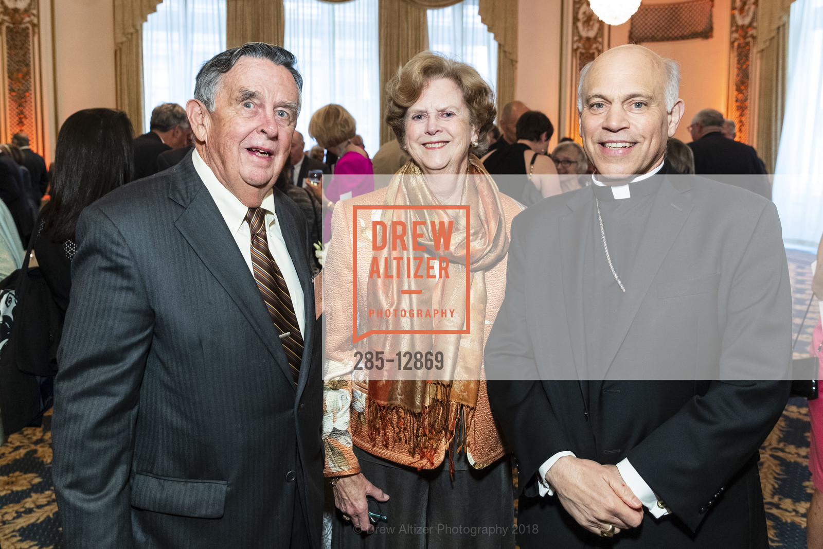 Neil McGettigan, Barbara McGettigan, Salvatore Cordileone, Catholic Charities Loaves & Fishes Awards Dinner and Gala, Palace Hotel. 2 New Montgomery St, May 24th, 2018, Photo #285-12869 Neil McGettigan, Barbara McGettigan, Salvatore Cordileone, Photo #285-12869