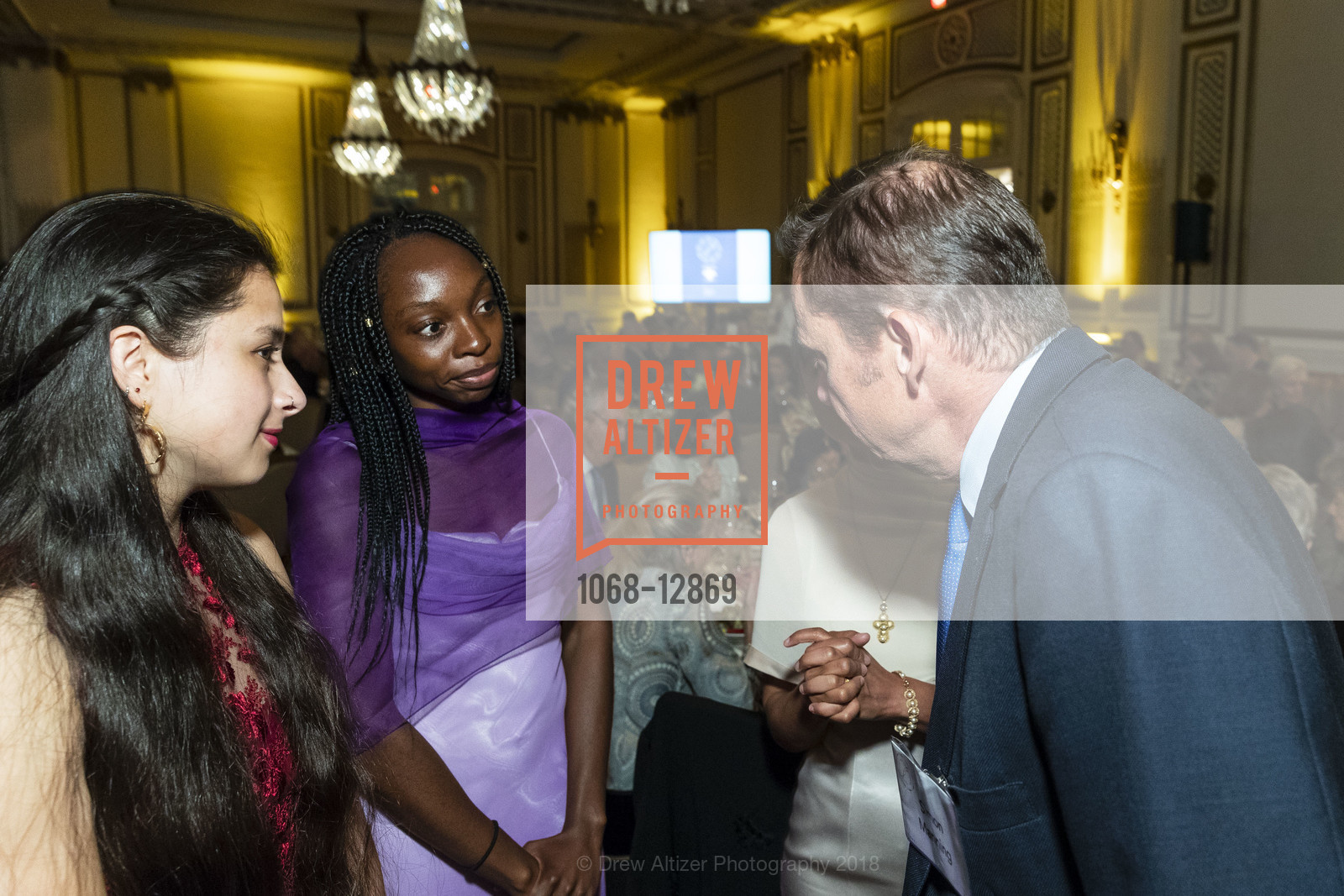 Aliera Morasch, Gracia Reynolds, Simon Manning, Catholic Charities Loaves & Fishes Awards Dinner and Gala, Palace Hotel. 2 New Montgomery St, May 24th, 2018, Photo #1068-12869 Aliera Morasch, Gracia Reynolds, Simon Manning, Photo #1068-12869