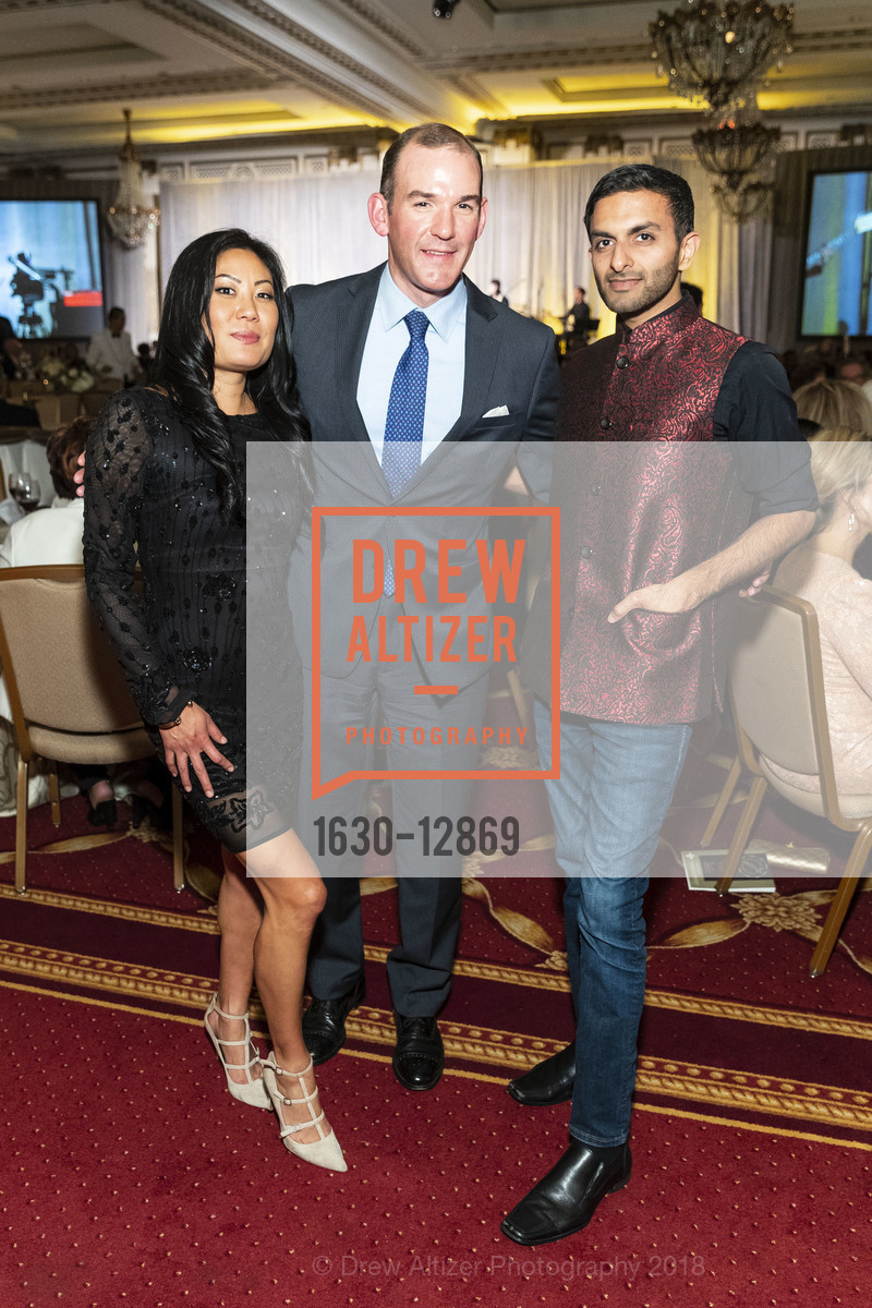 Sabina Kim, Giddeon Lett, Dhiraj Korwani, Catholic Charities Loaves & Fishes Awards Dinner and Gala, Palace Hotel. 2 New Montgomery St, May 24th, 2018, Photo #1630-12869 Sabina Kim, Giddeon Lett, Dhiraj Korwani, Photo #1630-12869