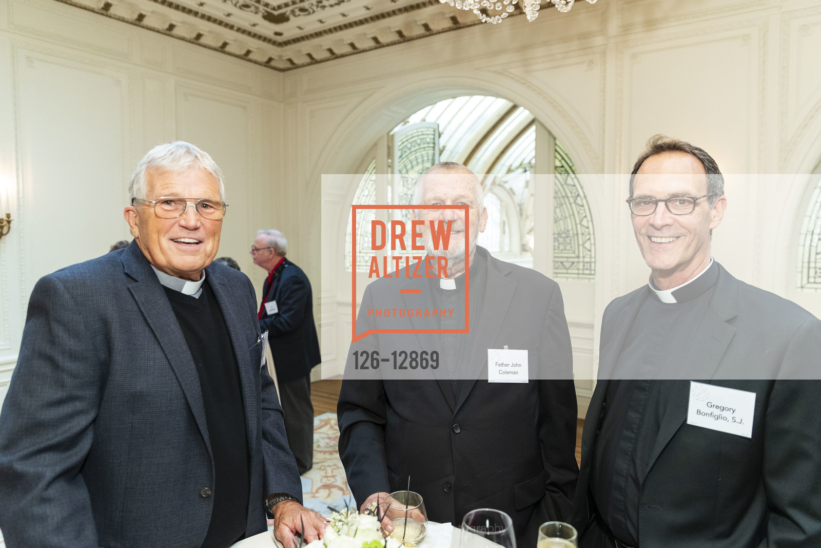 Jim Pittman, John Coleman, Gregory Bonfiglio, Catholic Charities Loaves & Fishes Awards Dinner and Gala, Palace Hotel. 2 New Montgomery St, Photo #126-12869 Jim Pittman, John Coleman, Gregory Bonfiglio, Photo #126-12869