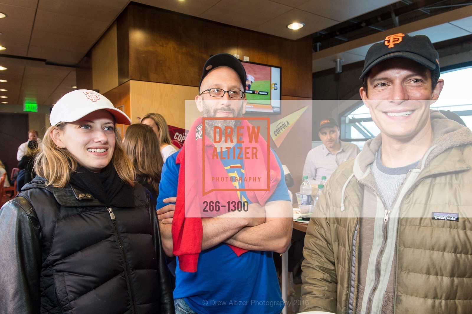 Aliza Edelstein, Niall Schweitzer, Noah Yago, Francis Ford Coppola Winery's Diamond on the Diamond, San Francisco, California, July 8th, 2016, Photo #266-1300 Aliza Edelstein, Niall Schweitzer, Noah Yago, Photo #266-1300