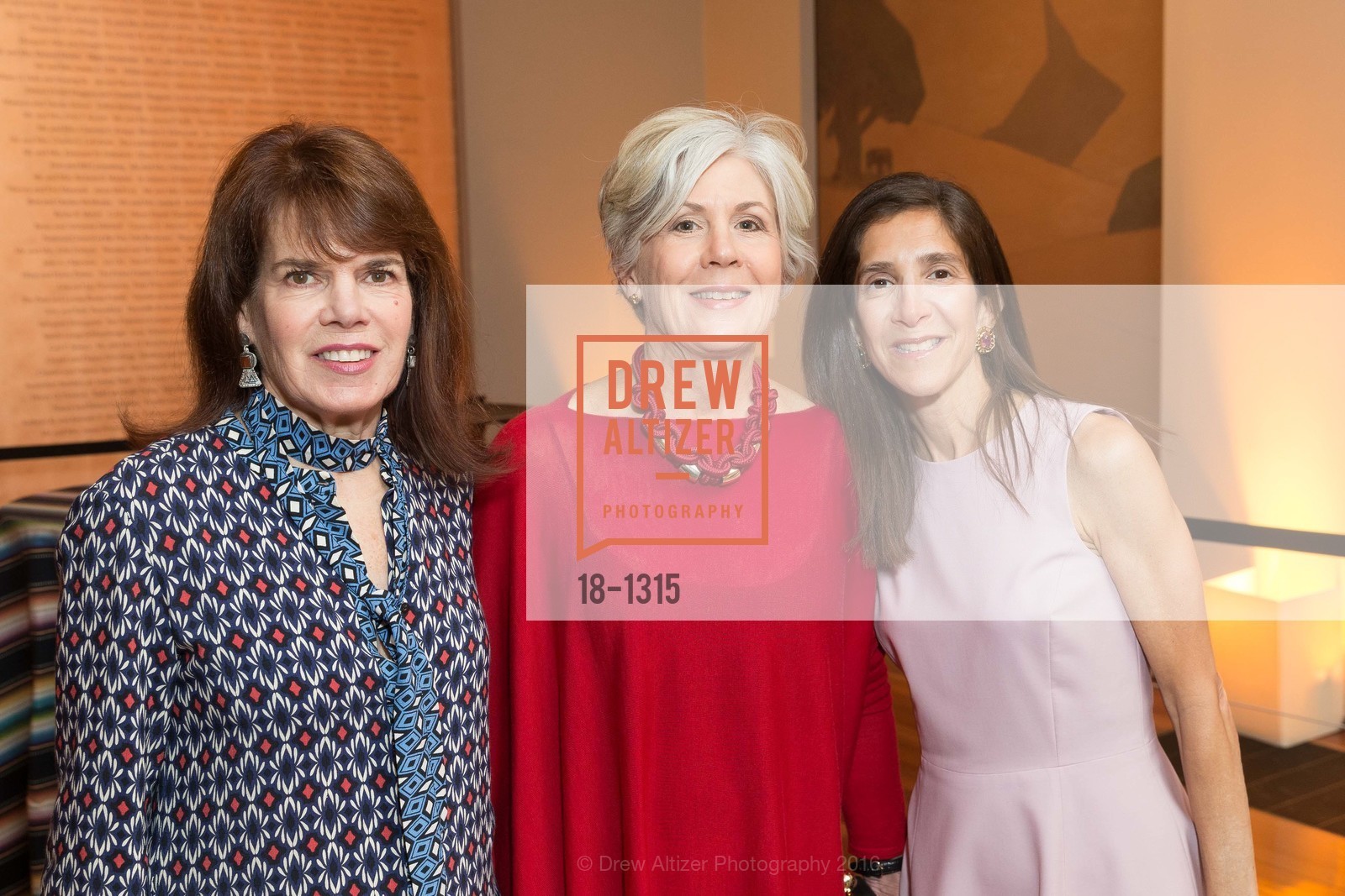 Pam Earing, Karin Breuer, Lisa Podos, Ed Ruscha and the Great American West Donor Opening Reception, July 14th, 2016, Photo #18-1315 Pam Earing, Karin Breuer, Lisa Podos, Photo #18-1315