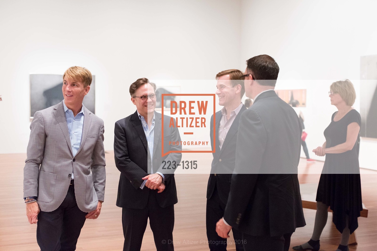Jack Calhoun, Robert Faulkner, Donald Macdonald, David Fraze, Ed Ruscha and the Great American West Donor Opening Reception, July 14th, 2016, Photo #223-1315 Jack Calhoun, Robert Faulkner, Donald Macdonald, David Fraze, Photo #223-1315