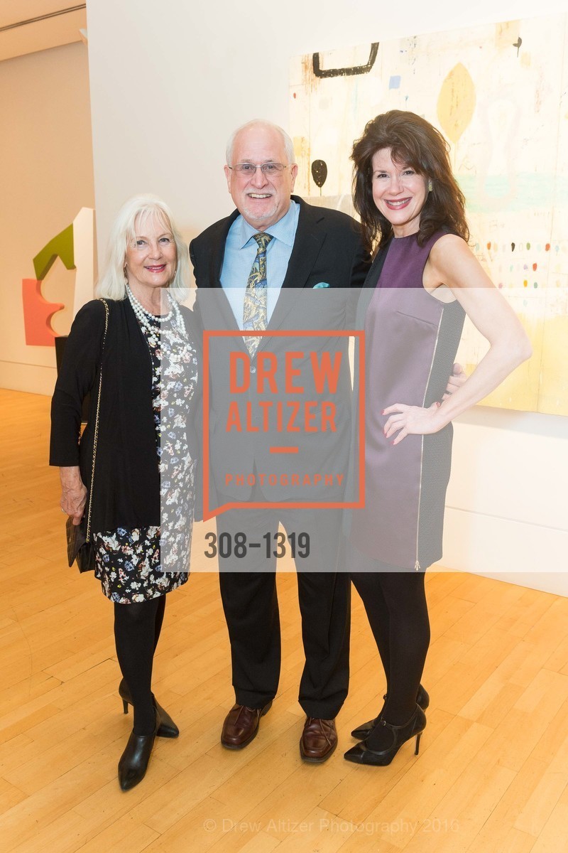 Elaine Mellis, John Hinman, Arlene Inch, Pre-party for A Masked Ball to Unmask Domestic Violence, 341 Sutter St, July 20th, 2016, Photo #308-1319 Elaine Mellis, John Hinman, Arlene Inch, Photo #308-1319