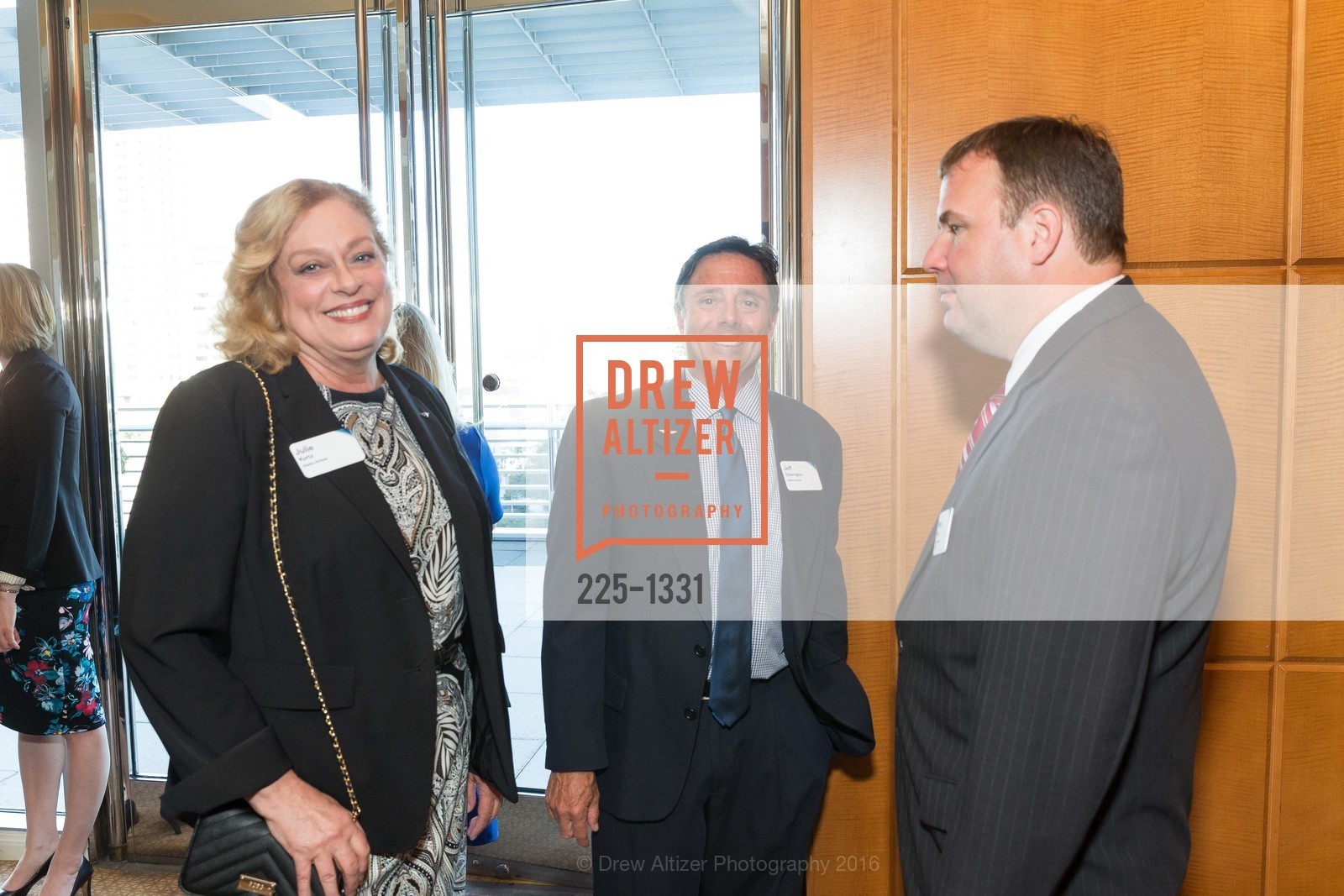 Julie Kurtz, Jeff Etherington, Peter Hunt, Alaska Airlines Community Reception, Four Season Hotel. 757 Market Street, August 2nd, 2016, Photo #225-1331 Julie Kurtz, Jeff Etherington, Peter Hunt, Photo #225-1331