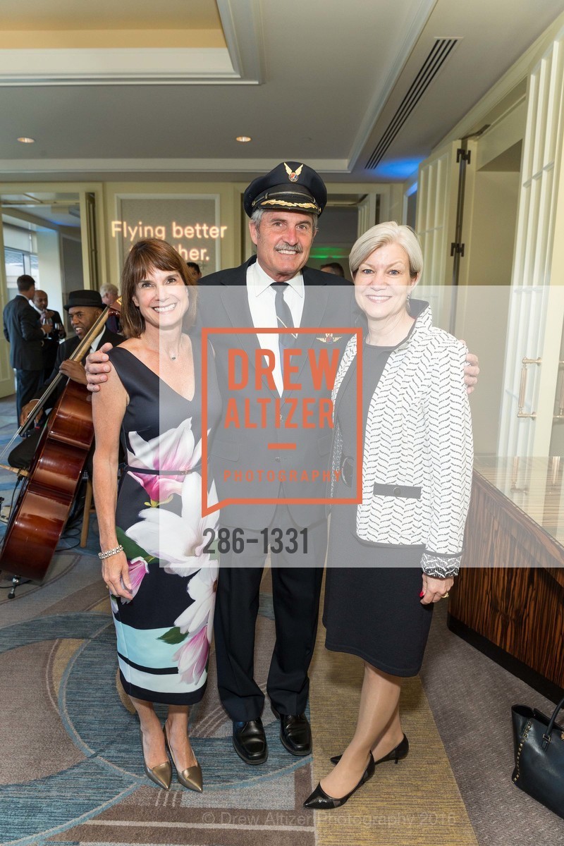 Andy Schneider, Tom Kemp, Patty Bedient, Alaska Airlines Community Reception, Four Season Hotel. 757 Market Street, August 2nd, 2016, Photo #286-1331 Andy Schneider, Tom Kemp, Patty Bedient, Photo #286-1331