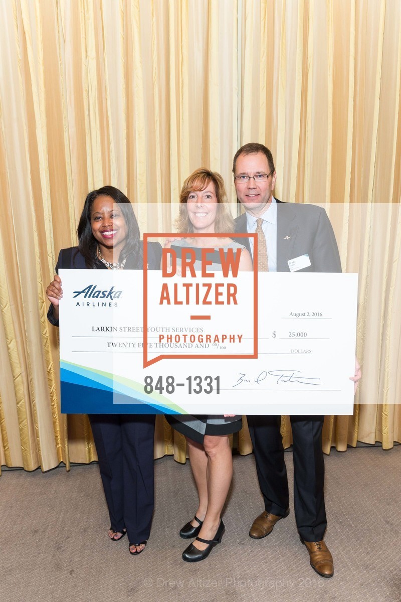 Shaunta Hyde, Sherilyn Adams, Brad Tilden, Alaska Airlines Community Reception, Four Season Hotel. 757 Market Street, August 2nd, 2016, Photo #848-1331 Shaunta Hyde, Sherilyn Adams, Brad Tilden, Photo #848-1331
