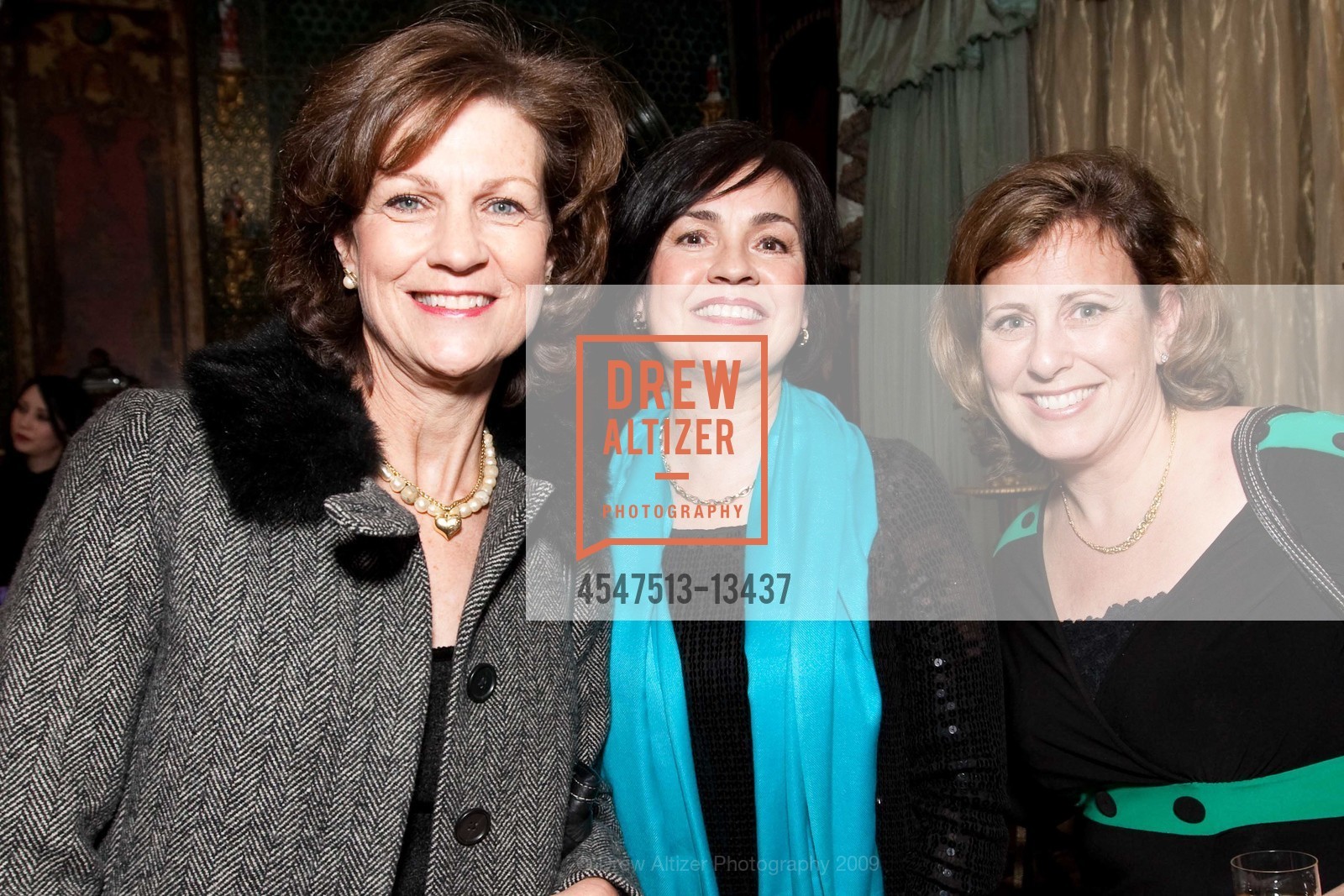 Jeanette Ryan, Linda Garcia, Laurie Giammona, Ann & Gordon Getty Host 2009 SNUGGLY SOIREE Benefiting UCSF, US, March 7th, 2009, Photo #4547513-13437 Jeanette Ryan, Linda Garcia, Laurie Giammona, Photo #4547513-13437