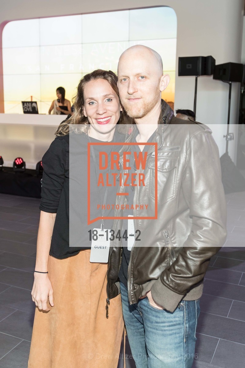 Elizabeth Louro, George Ban-Weiss, Tesla San Francisco Store Opening VIP Event, 999 Van Ness Ave, San Francisco, CA 94109. 999 Van Ness Ave, San Francisco, CA 94109, August 9th, 2016, Photo #18-1344-2 Elizabeth Louro, George Ban-Weiss, Photo #18-1344-2