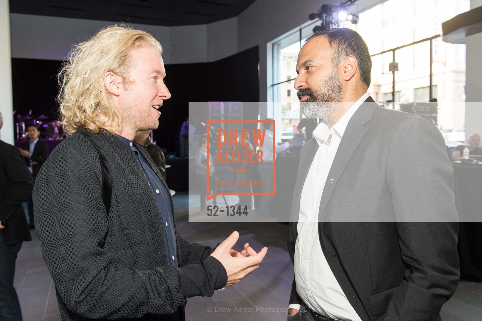 Chester Chipperfield, Ganesh Srivats, Tesla San Francisco Store Opening VIP Event, 999 Van Ness Ave, San Francisco, CA 94109. 999 Van Ness Ave, San Francisco, CA 94109, August 9th, 2016, Photo #52-1344 Chester Chipperfield, Ganesh Srivats, Photo #52-1344