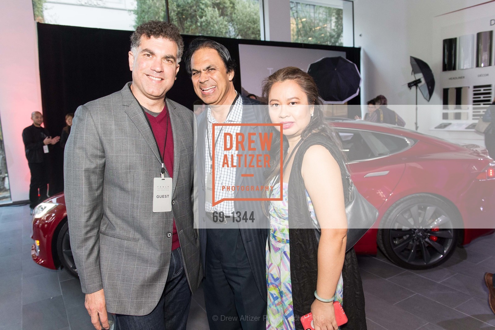 Kevin Ponti, Patrick Dalal, Catharina Lee, Tesla San Francisco Store Opening VIP Event, 999 Van Ness Ave, San Francisco, CA 94109. 999 Van Ness Ave, San Francisco, CA 94109, August 9th, 2016, Photo #69-1344 Kevin Ponti, Patrick Dalal, Catharina Lee, Photo #69-1344