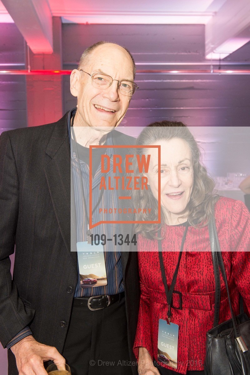 Bernie Tumey, Doris Tumey, Tesla San Francisco Store Opening VIP Event, 999 Van Ness Ave, San Francisco, CA 94109. 999 Van Ness Ave, San Francisco, CA 94109, August 9th, 2016, Photo #109-1344 Bernie Tumey, Doris Tumey, Photo #109-1344