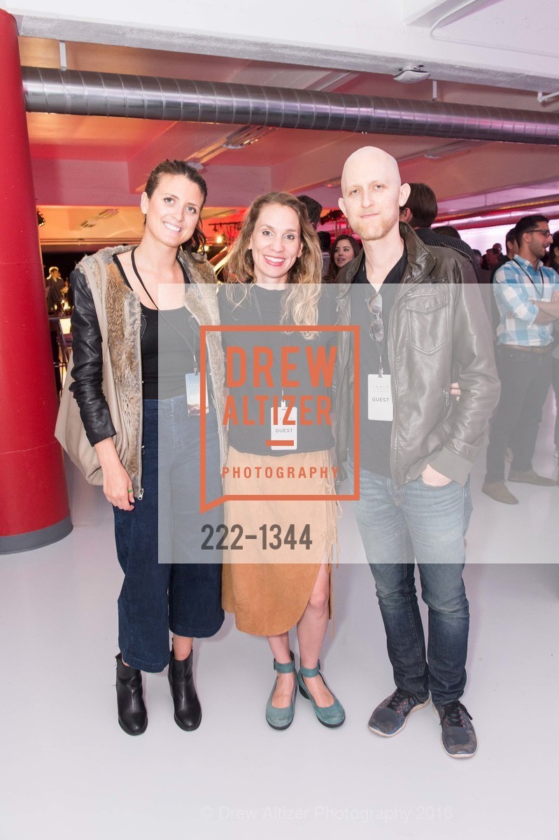 Isabelle De Laperouse, Elizabeth Louro, George Ban-Weiss, Tesla San Francisco Store Opening VIP Event, 999 Van Ness Ave, San Francisco, CA 94109. 999 Van Ness Ave, San Francisco, CA 94109, August 9th, 2016, Photo #222-1344 Isabelle De Laperouse, Elizabeth Louro, George Ban-Weiss, Photo #222-1344