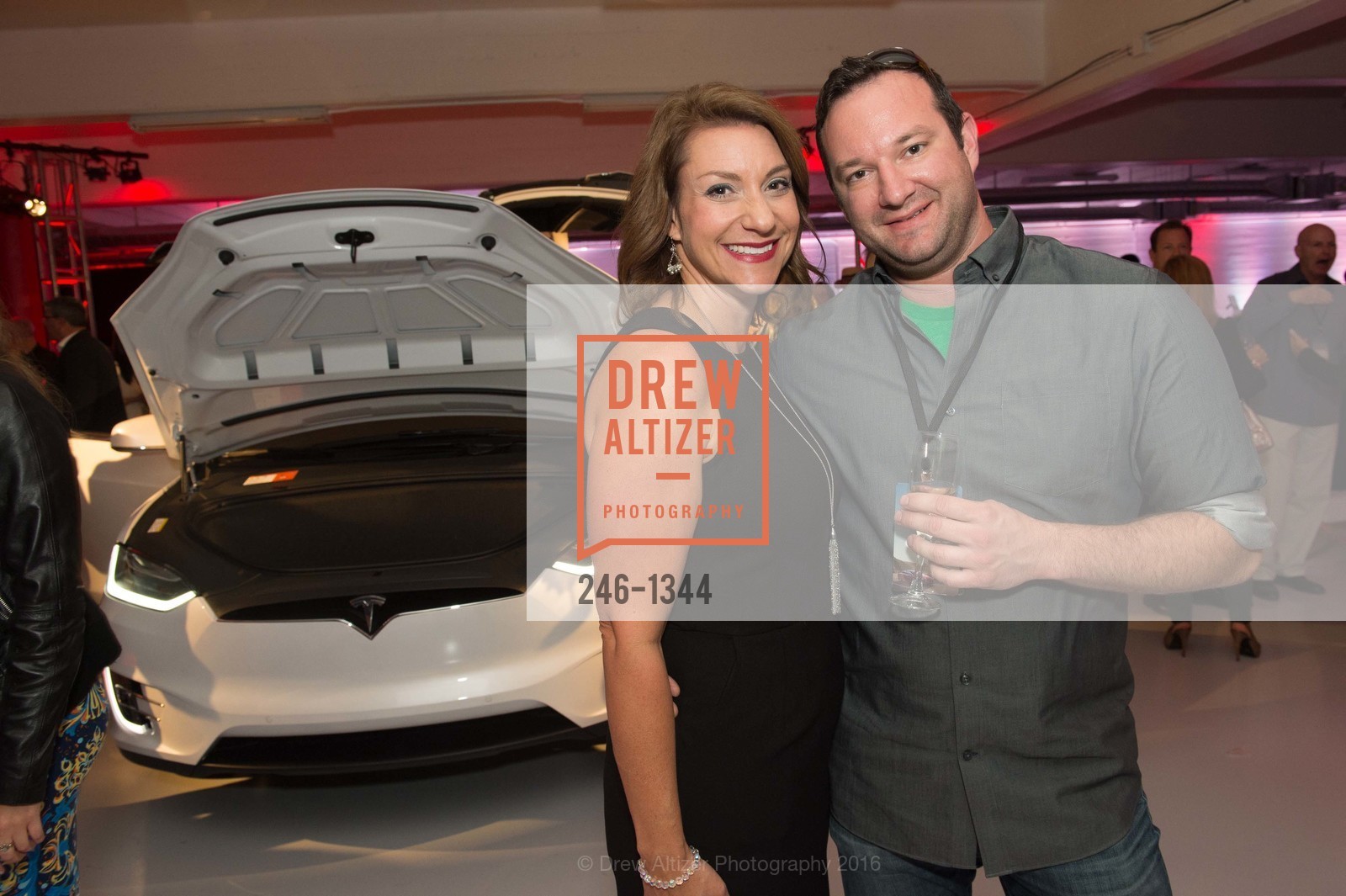 Lorna Richman, Joel Jones, Tesla San Francisco Store Opening VIP Event, 999 Van Ness Ave, San Francisco, CA 94109. 999 Van Ness Ave, San Francisco, CA 94109, August 9th, 2016, Photo #246-1344 Lorna Richman, Joel Jones, Photo #246-1344