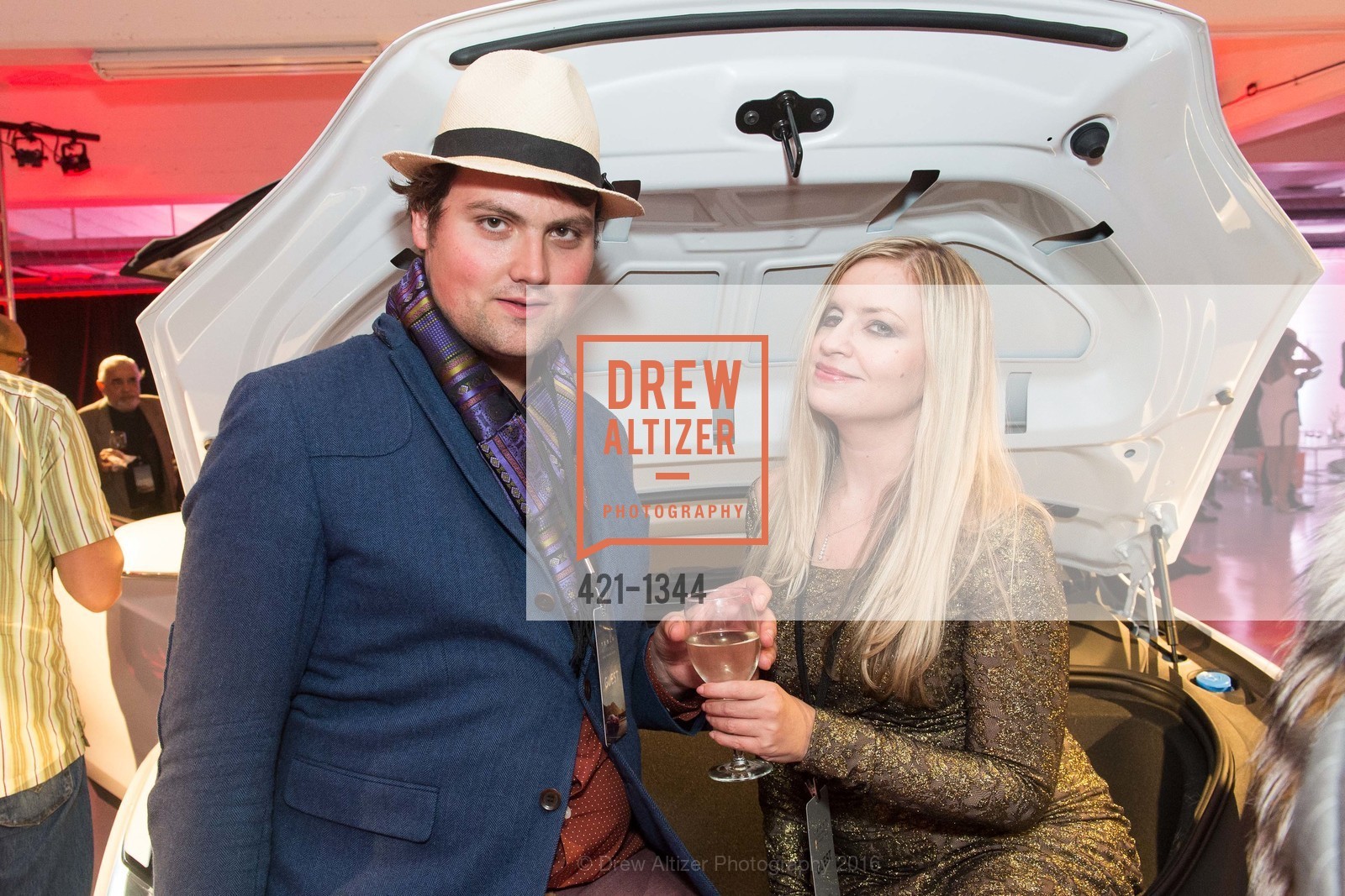 Romain Colignon, Julie Hall, Tesla San Francisco Store Opening VIP Event, 999 Van Ness Ave, San Francisco, CA 94109. 999 Van Ness Ave, San Francisco, CA 94109, August 9th, 2016, Photo #421-1344 Romain Colignon, Julie Hall, Photo #421-1344