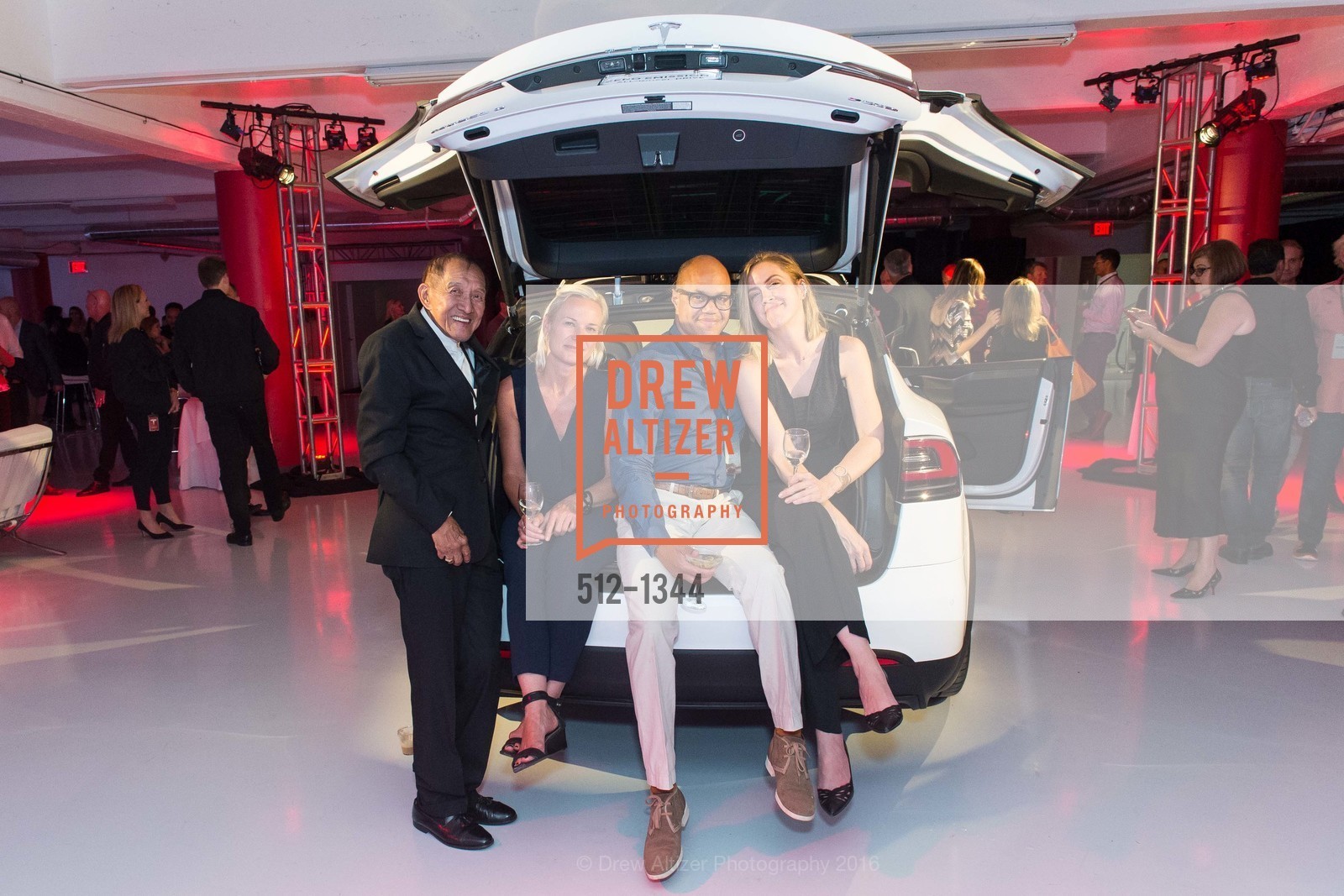 Henry Him, Nicole Olivier, Mark View, Angela Enriquez, Tesla San Francisco Store Opening VIP Event, 999 Van Ness Ave, San Francisco, CA 94109. 999 Van Ness Ave, San Francisco, CA 94109, August 9th, 2016, Photo #512-1344 Henry Him, Nicole Olivier, Mark View, Angela Enriquez, Photo #512-1344