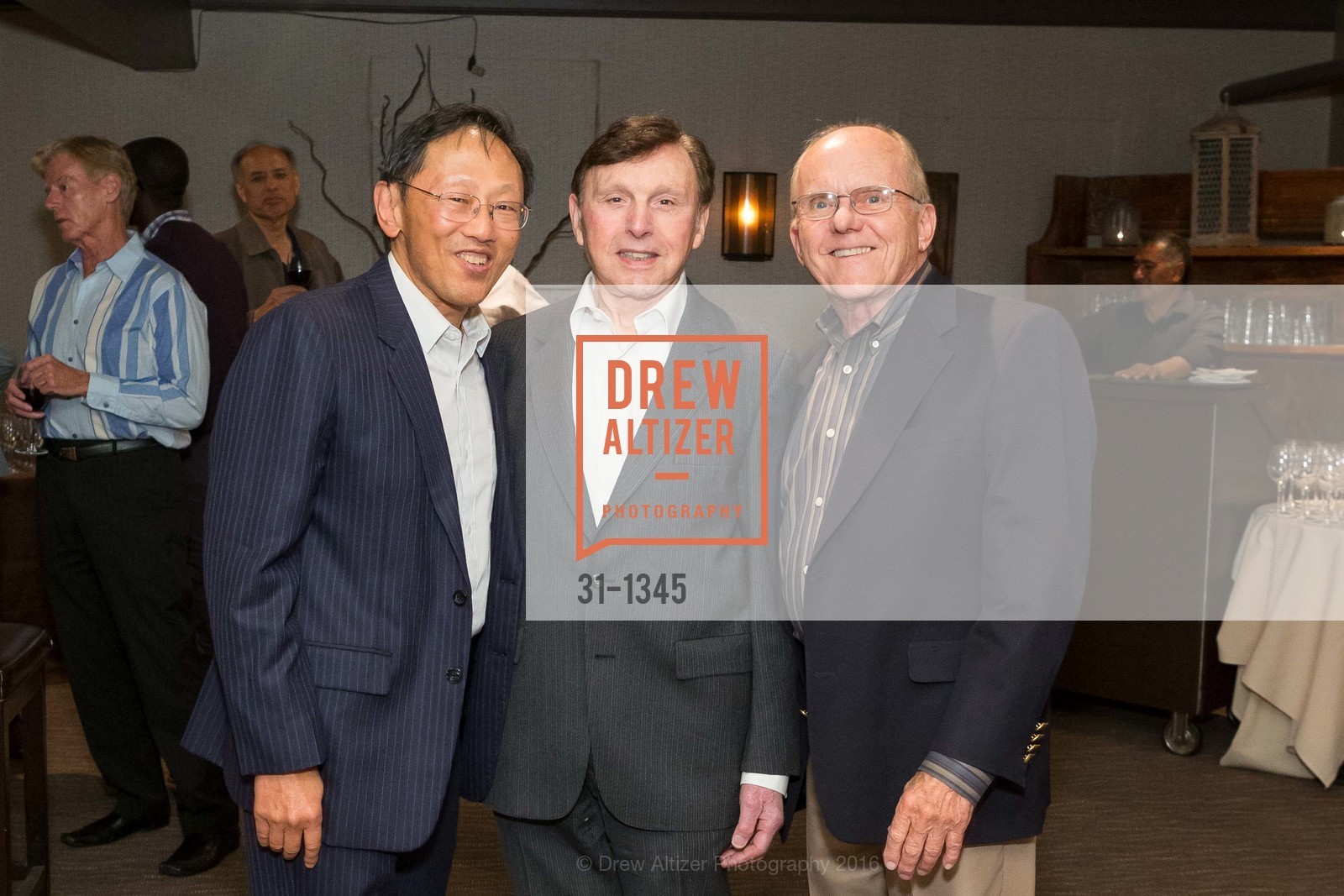 Jim Boey, Frank Stein, Bob Highsmith, REAF Underwriters Pre Gala Party with Lt. Governor Gavin Newsom, E&O Kitchen and Bar. 314 Sutter St, San Francisco, CA 94108, August 9th, 2016, Photo #31-1345 Jim Boey, Frank Stein, Bob Highsmith, Photo #31-1345