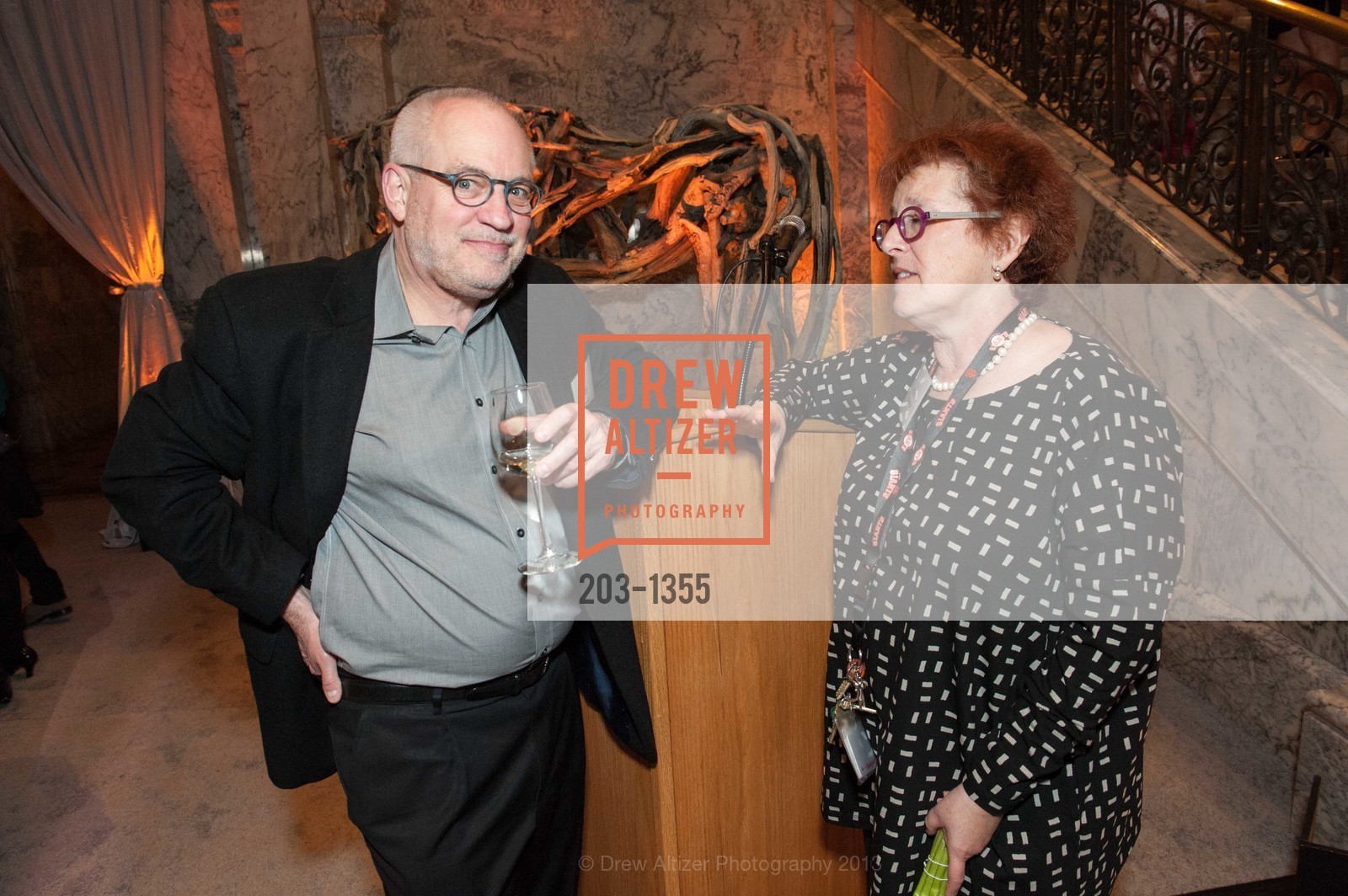Gary Garrels, Hilarie Faberman, SFMOMA and Cantor Arts Center Opening Reception, Cantor Arts Center. 328 Lomita Dr, November 12th, 2013, Photo #203-1355 Gary Garrels, Hilarie Faberman, Photo #203-1355