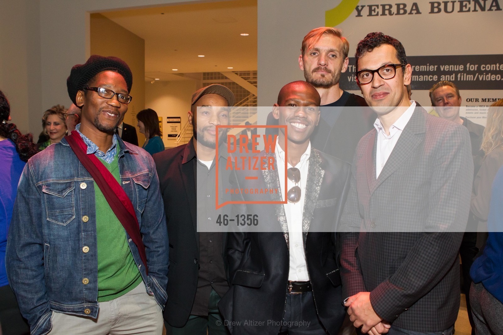 Sello Pesa, Humphrey Maleka, Erian Ntsmpu, Vaughn Sadie, Dominic Willston, SFMOMA and YBCA Celebrate Opening of Public Intimacy, Yerba Buena Center for the Arts. 701 Mission Street, Photo #46-1356 Sello Pesa, Humphrey Maleka, Erian Ntsmpu, Vaughn Sadie, Dominic Willston, Photo #46-1356
