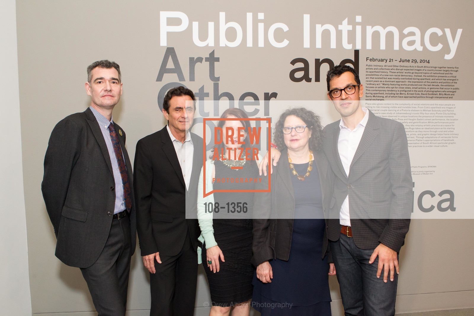 Frank Smigiel, Neal Benezra, Deborah Cullinan, Betti-Sue Hertz, Dominic Willston, SFMOMA and YBCA Celebrate Opening of Public Intimacy, Yerba Buena Center for the Arts. 701 Mission Street, Photo #108-1356 Frank Smigiel, Neal Benezra, Deborah Cullinan, Betti-Sue Hertz, Dominic Willston, Photo #108-1356